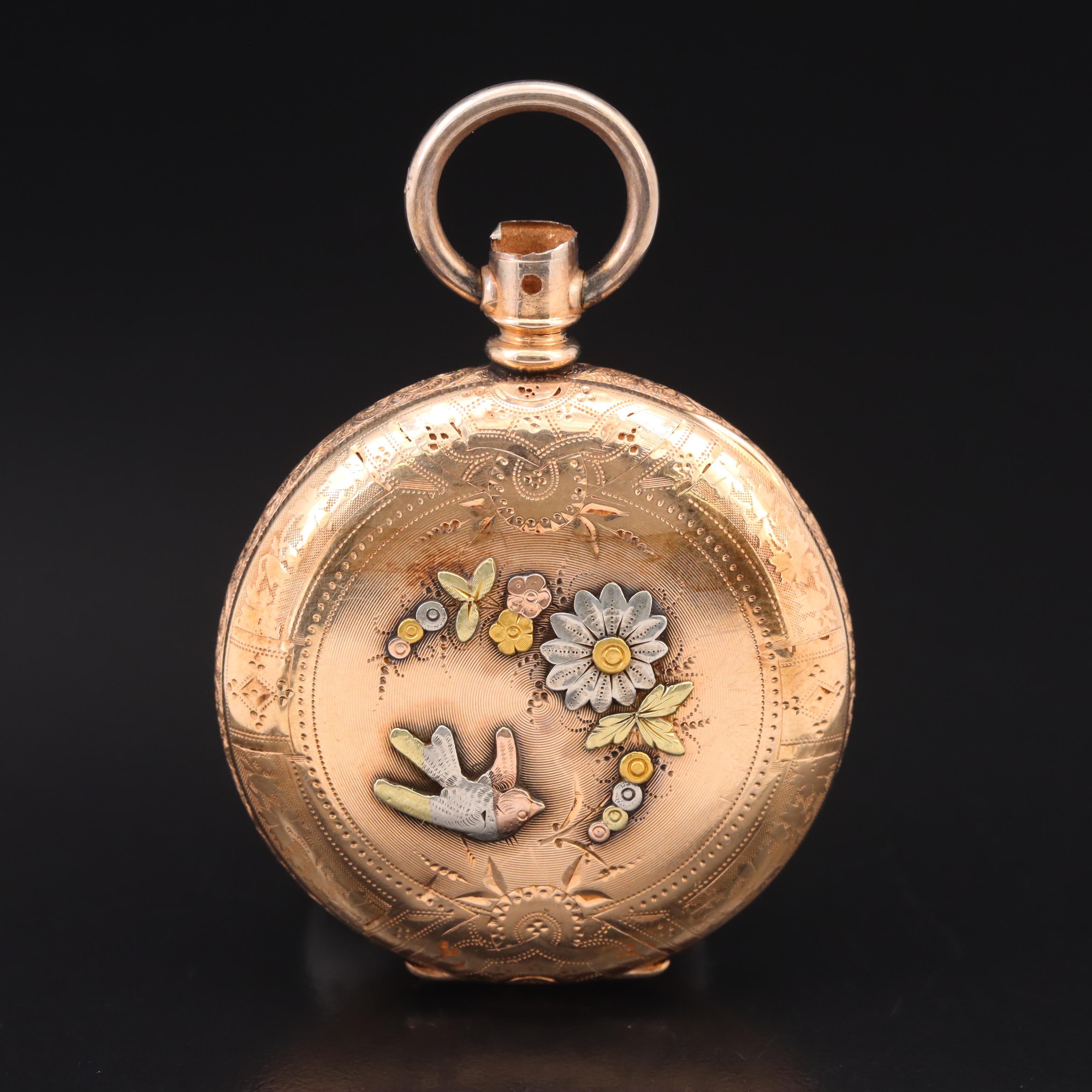 MultiColored GoldFilled Pocket Watch Case EBTH
