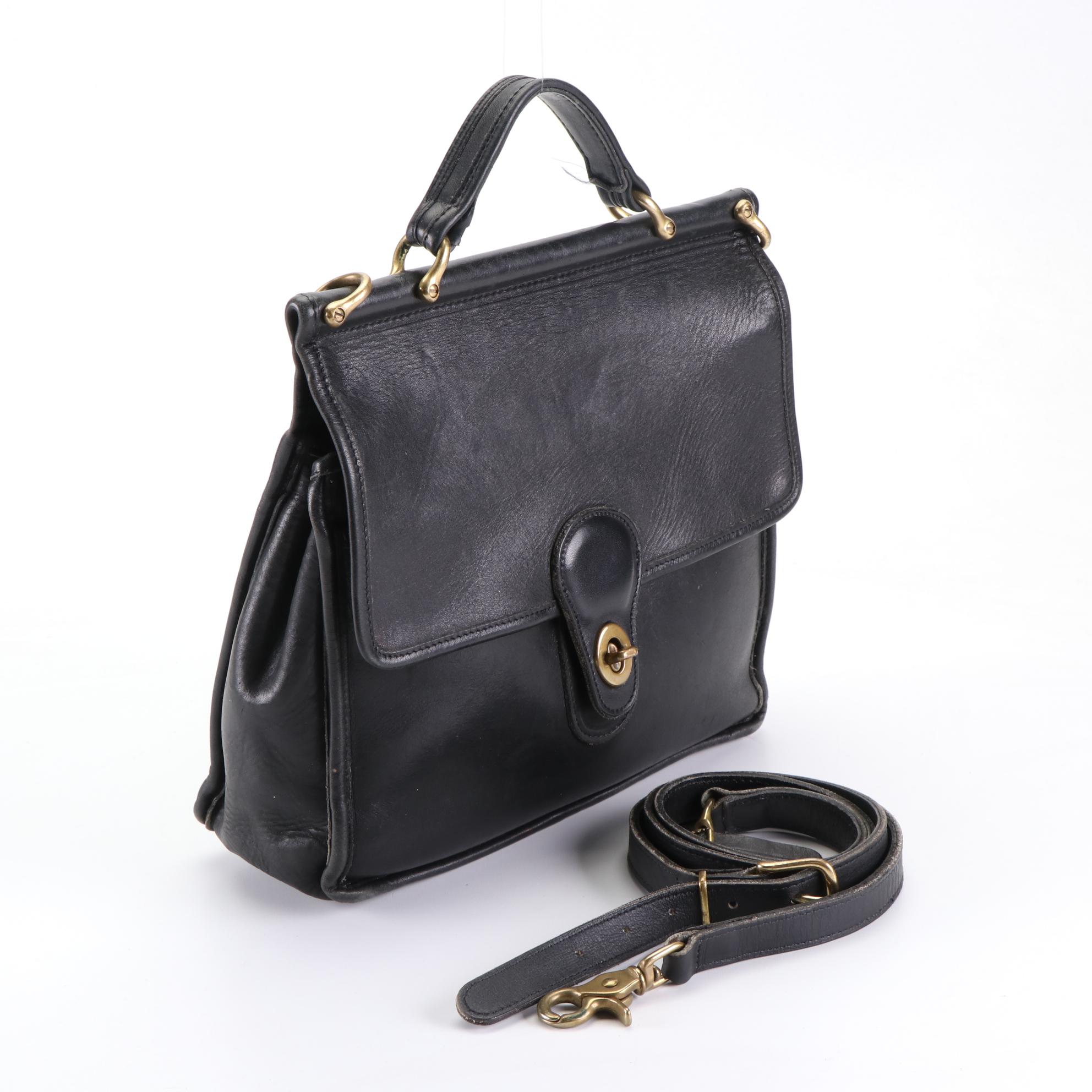 Coach Willis Top Handle Bag in Navy Leather EBTH