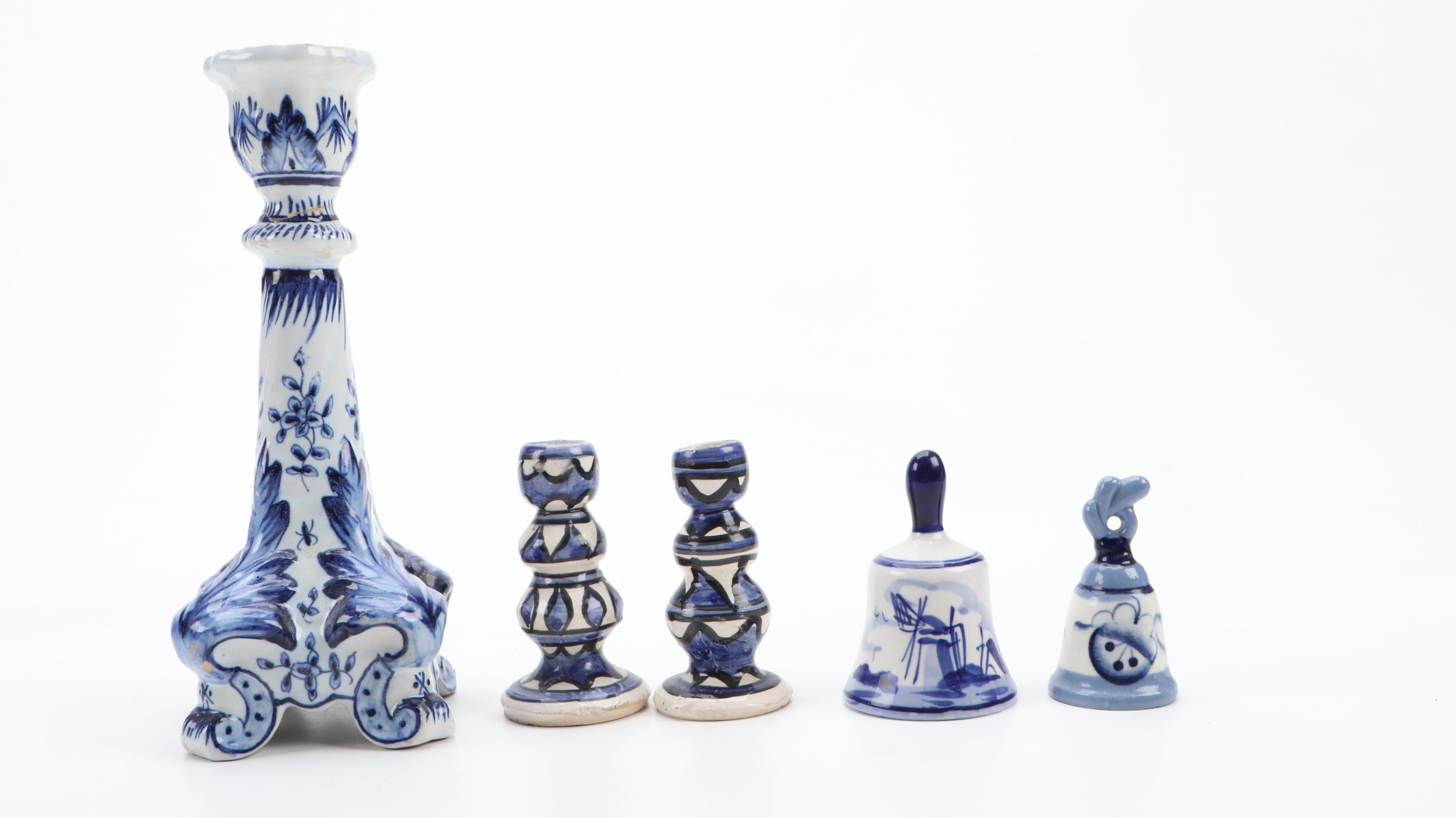 Cheese Keeper With Delft and Other Blue and White Porcelain EBTH