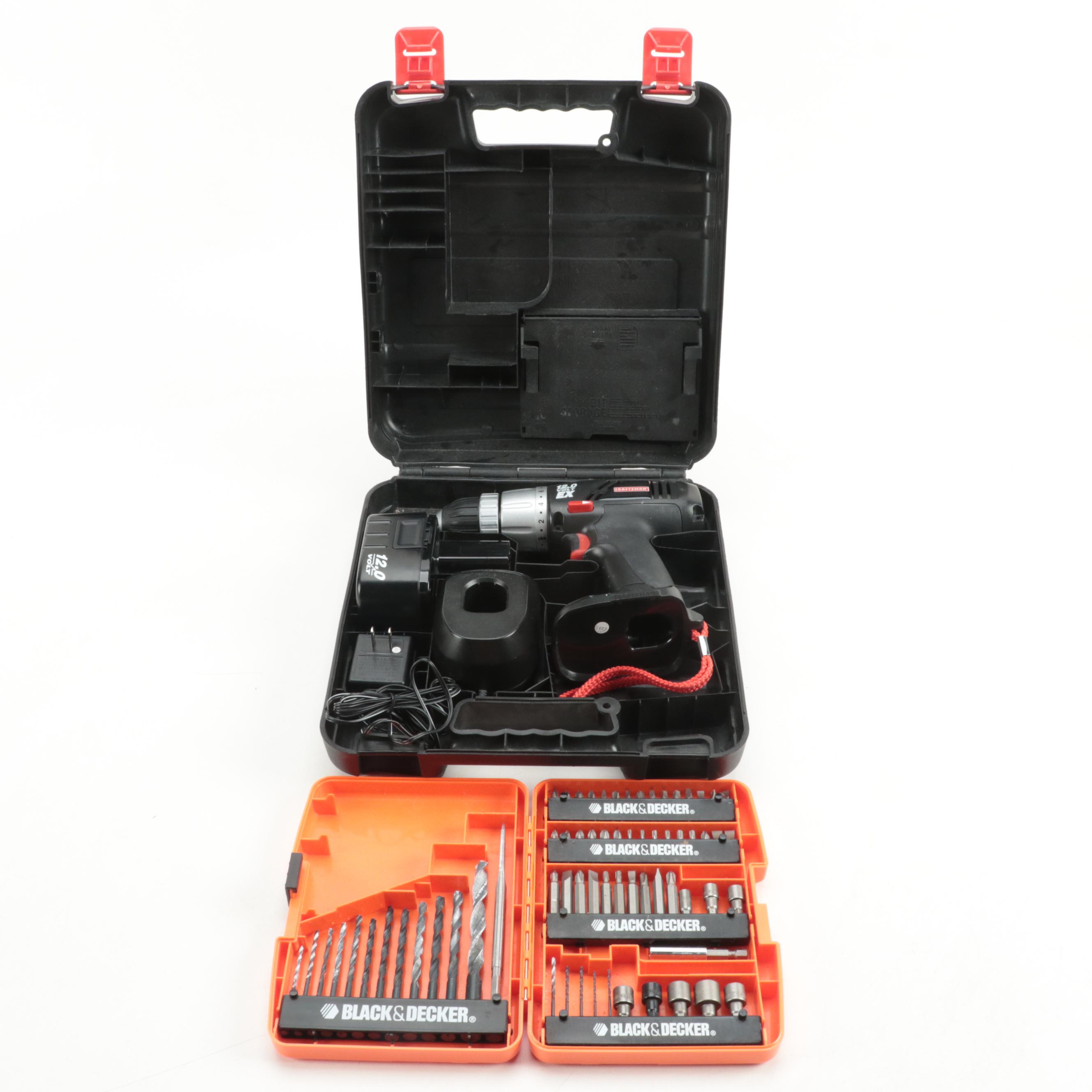 Craftsman Hand Drill, Black & Decker Drill Bit Set, and Other Tools EBTH