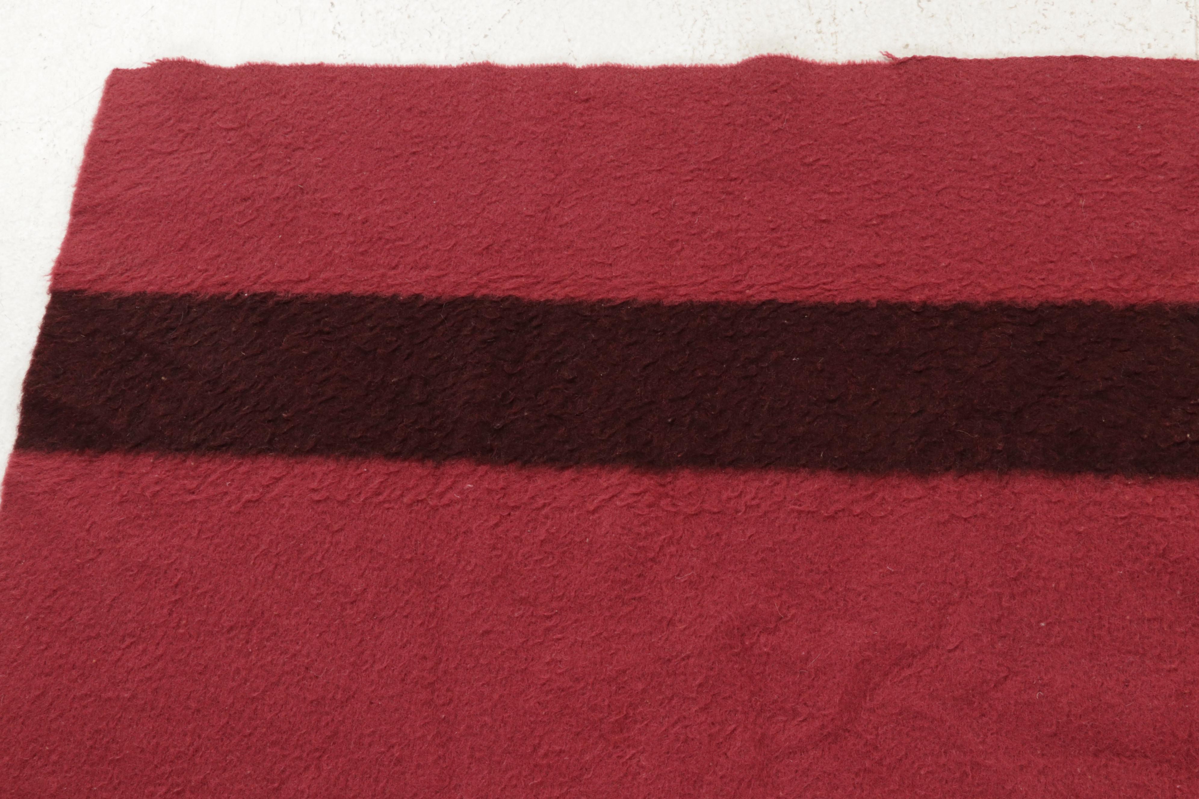 Hudson's Bay Company Four Point Twin Size Red Wool Blanket EBTH