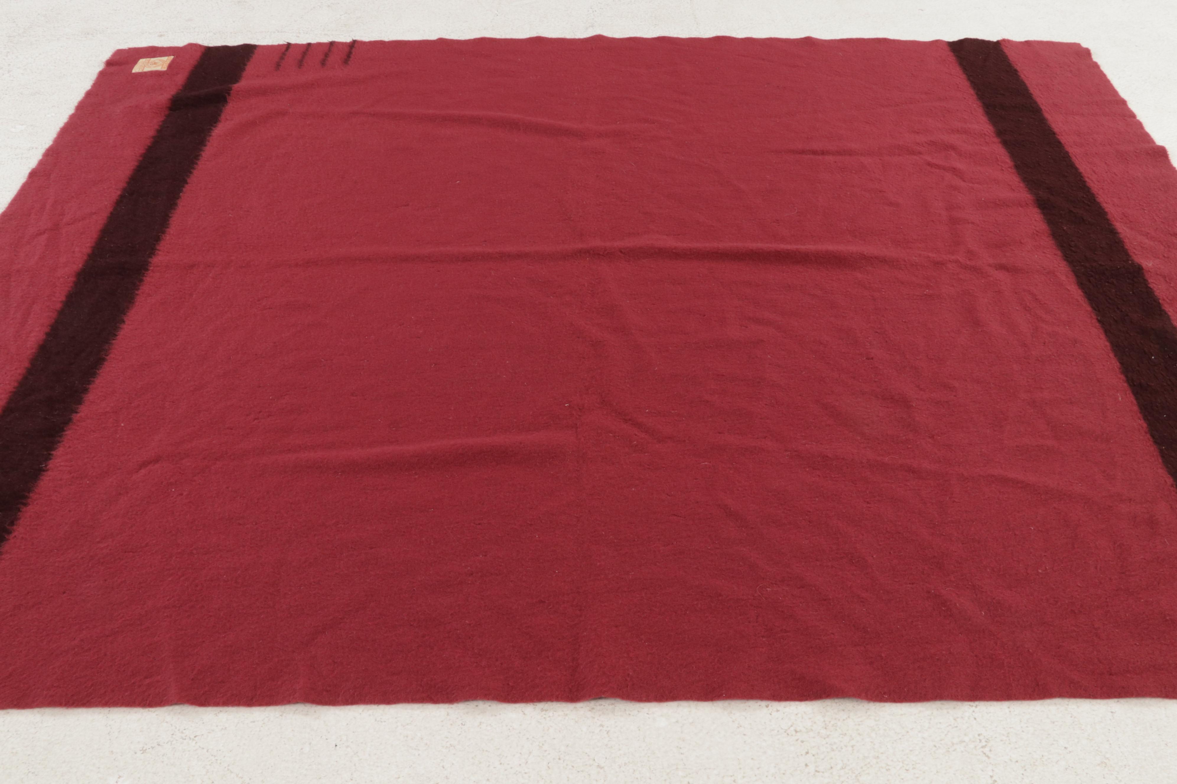 Hudson's Bay Company Four Point Twin Size Red Wool Blanket EBTH