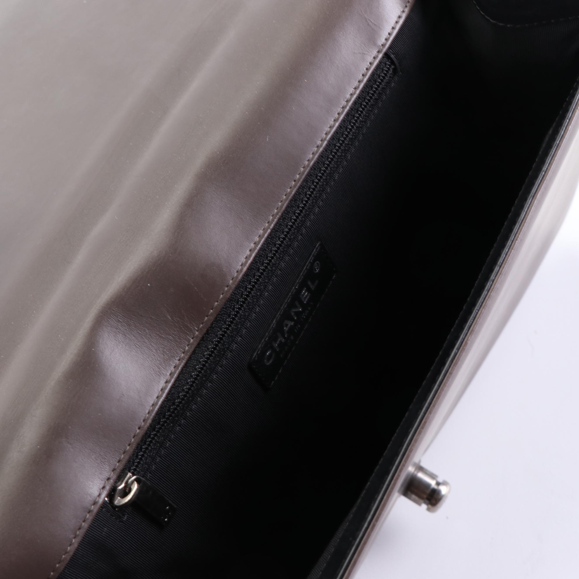 Chanel Large Reverso Boy Bag in Bicolor Leather with Chain Link/Leather