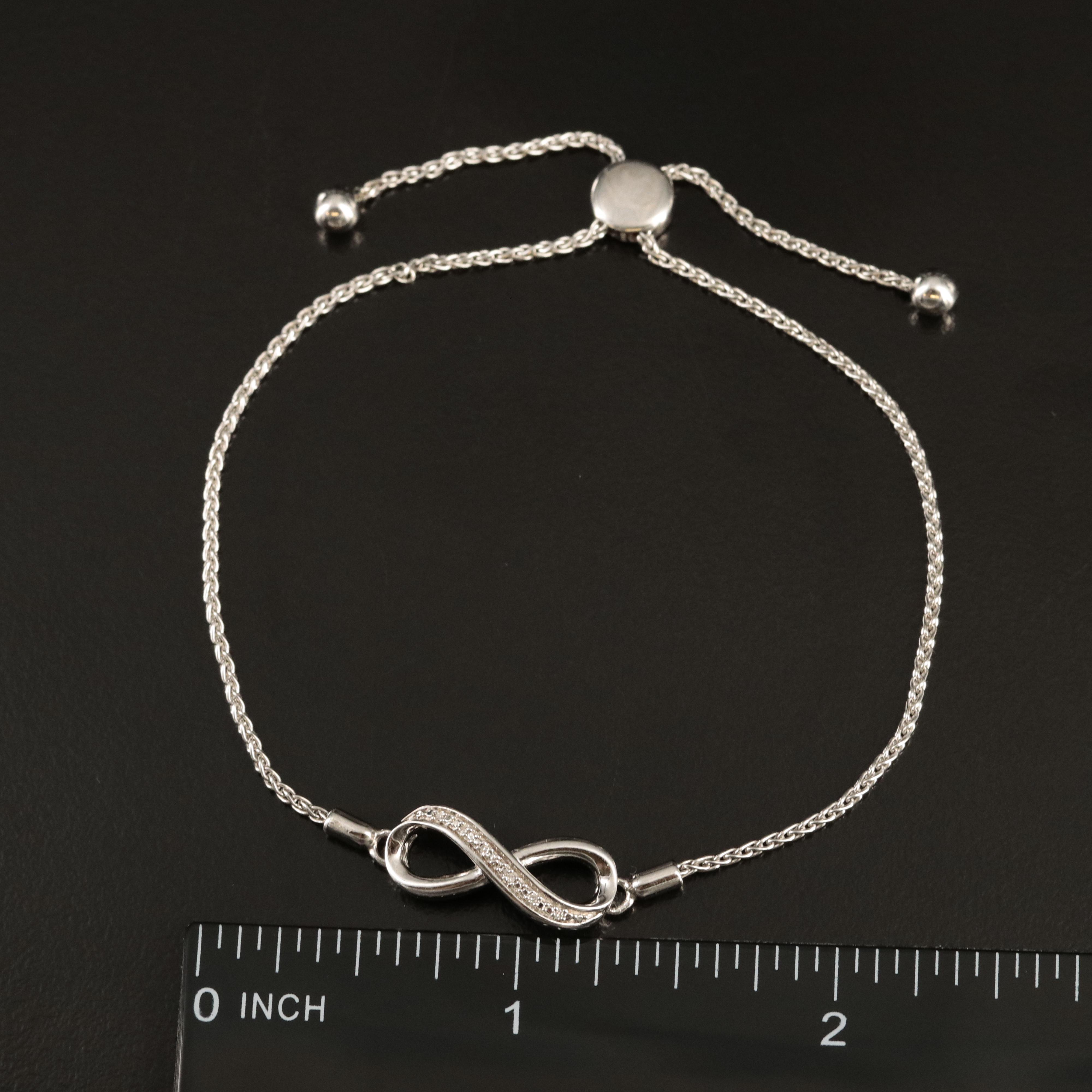 Sterling Diamond Infinity Bracelet EBTH
