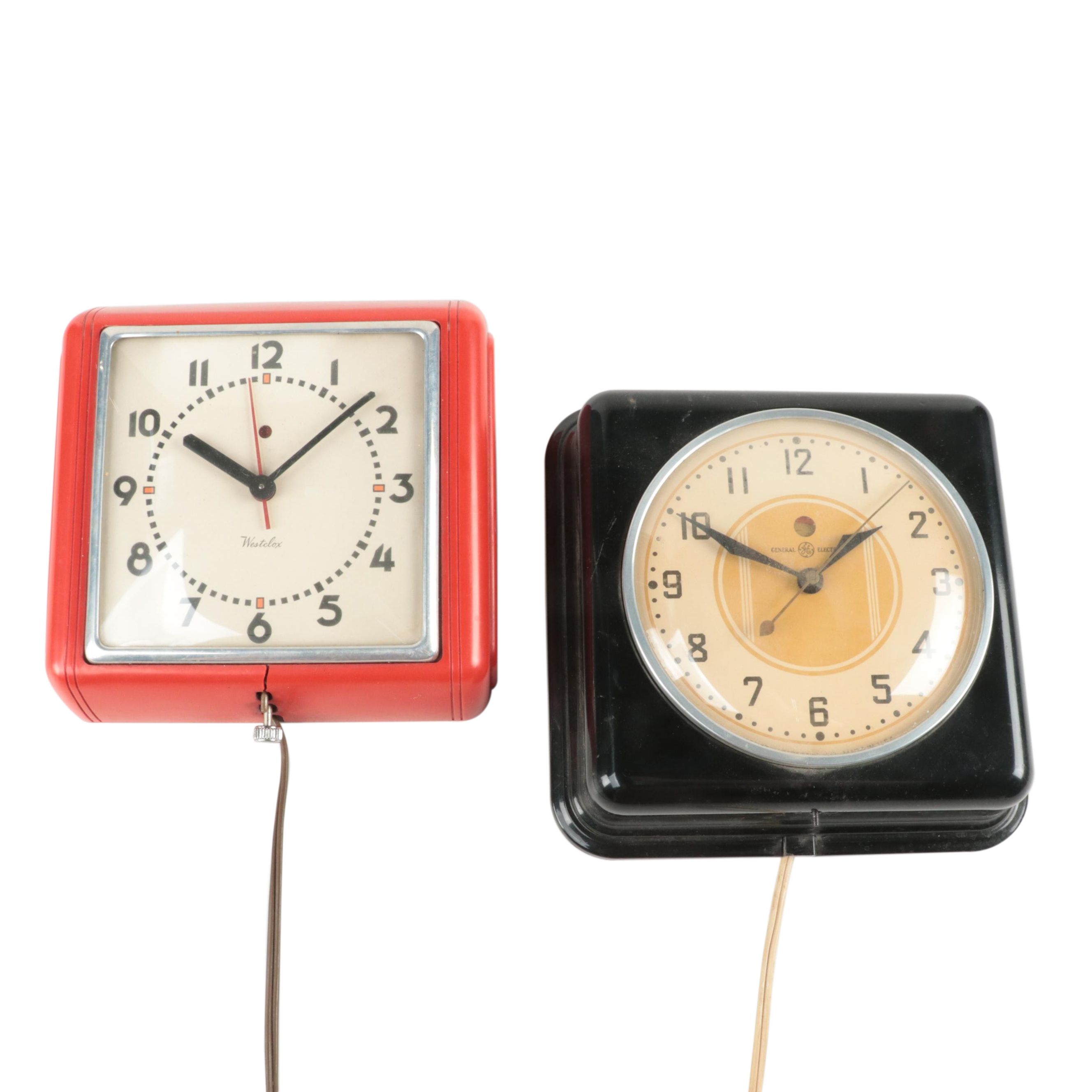 Westclox and General Electric WallMounted Clocks, MidLate 20th
