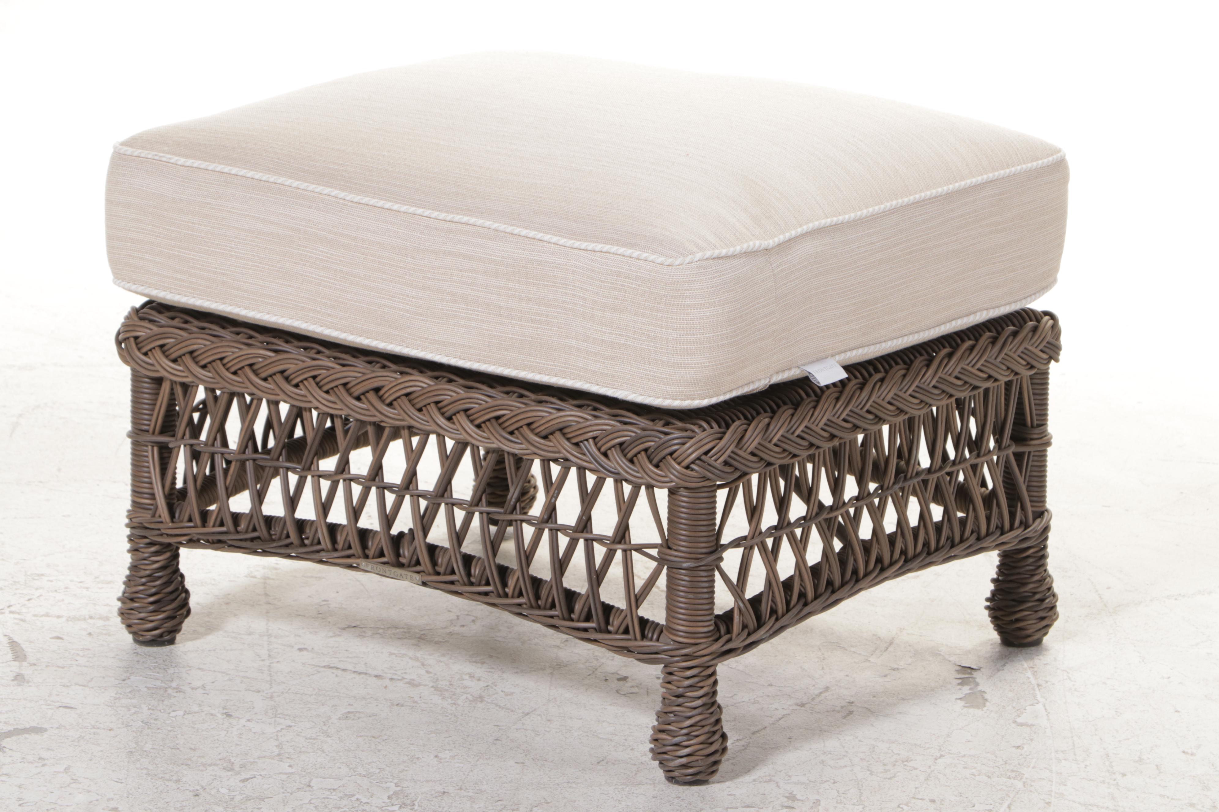 Frontgate "Hampton" Resin Wicker Patio Armchair and Ottoman in ...