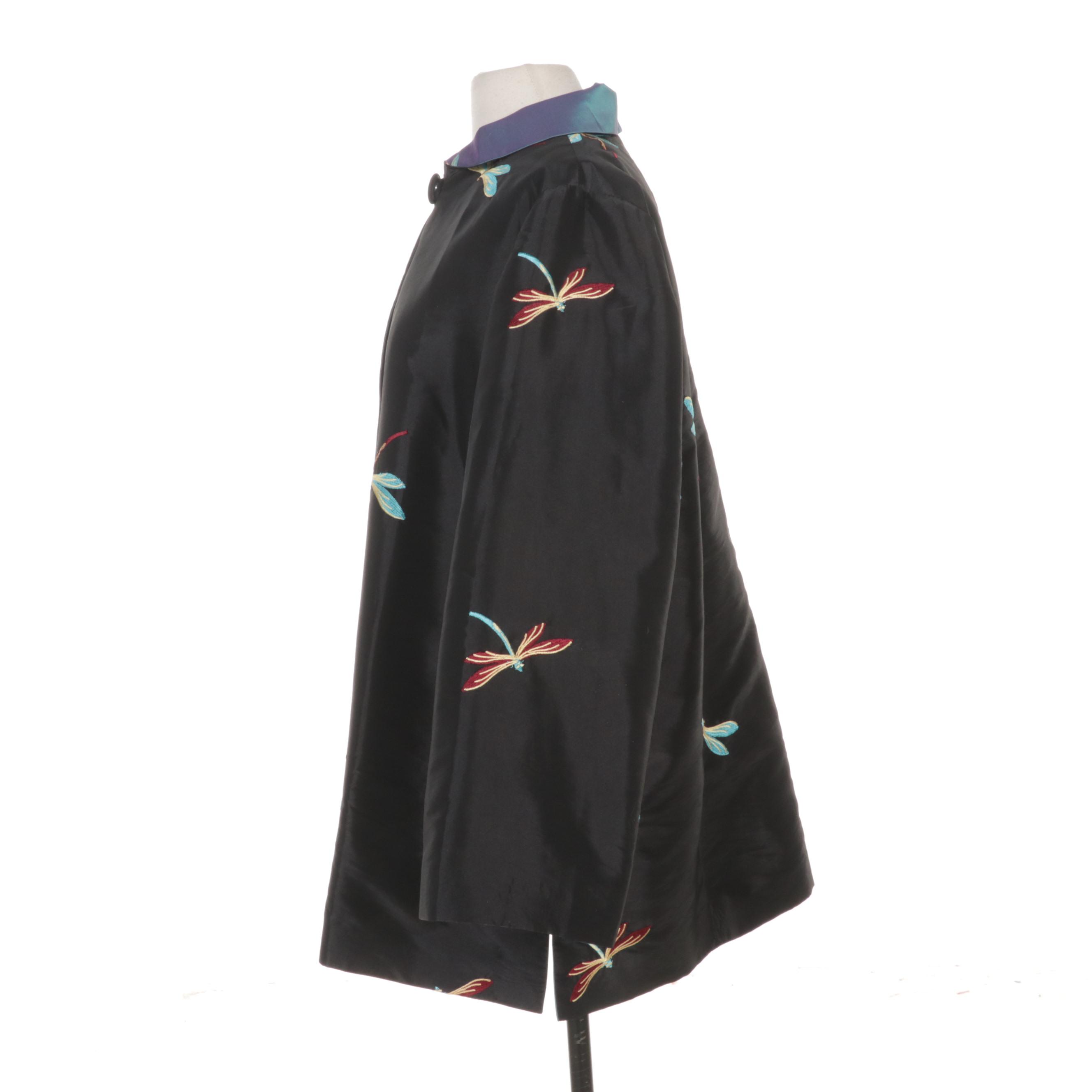 Grace Chuang Long Jacket with Stand up collar flower print JA997-1720 S26 BEST SELLER