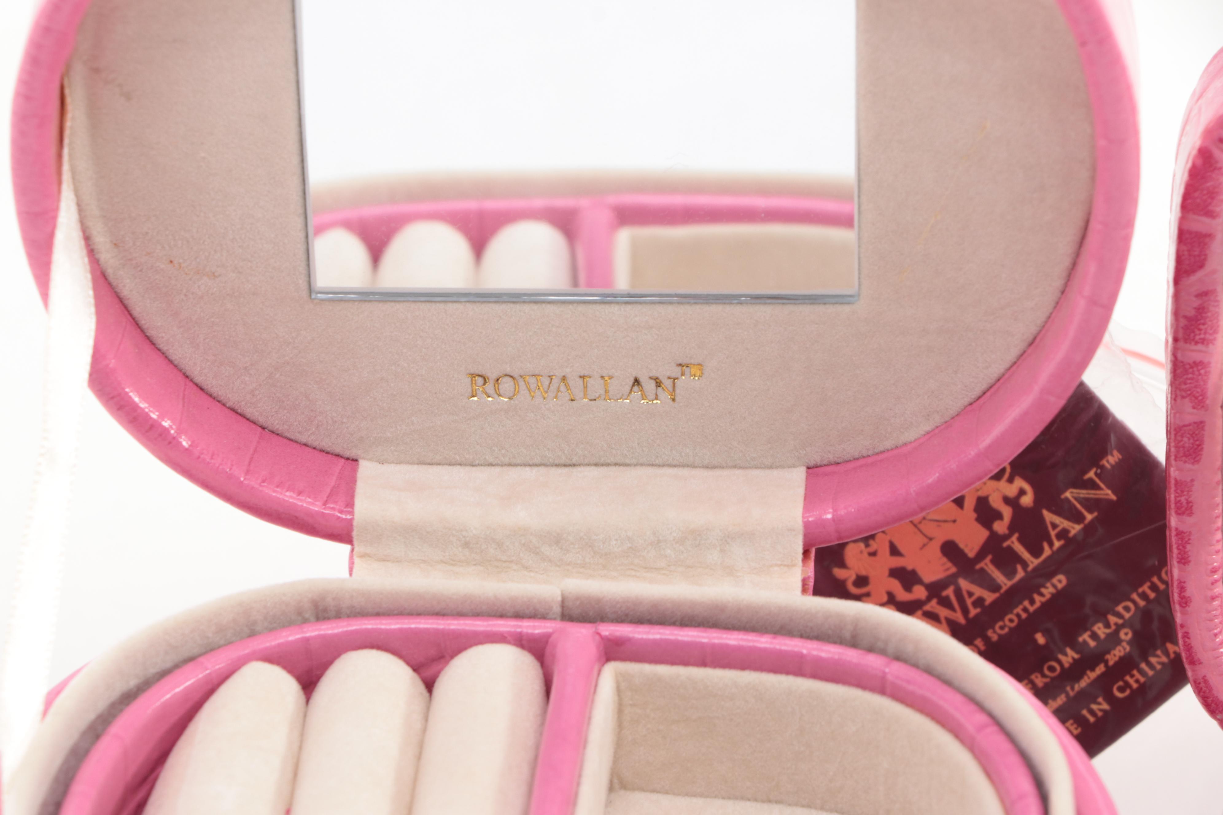 Pink Reptilian Embossed Bonded Leather Travel Jewelry Boxes EBTH