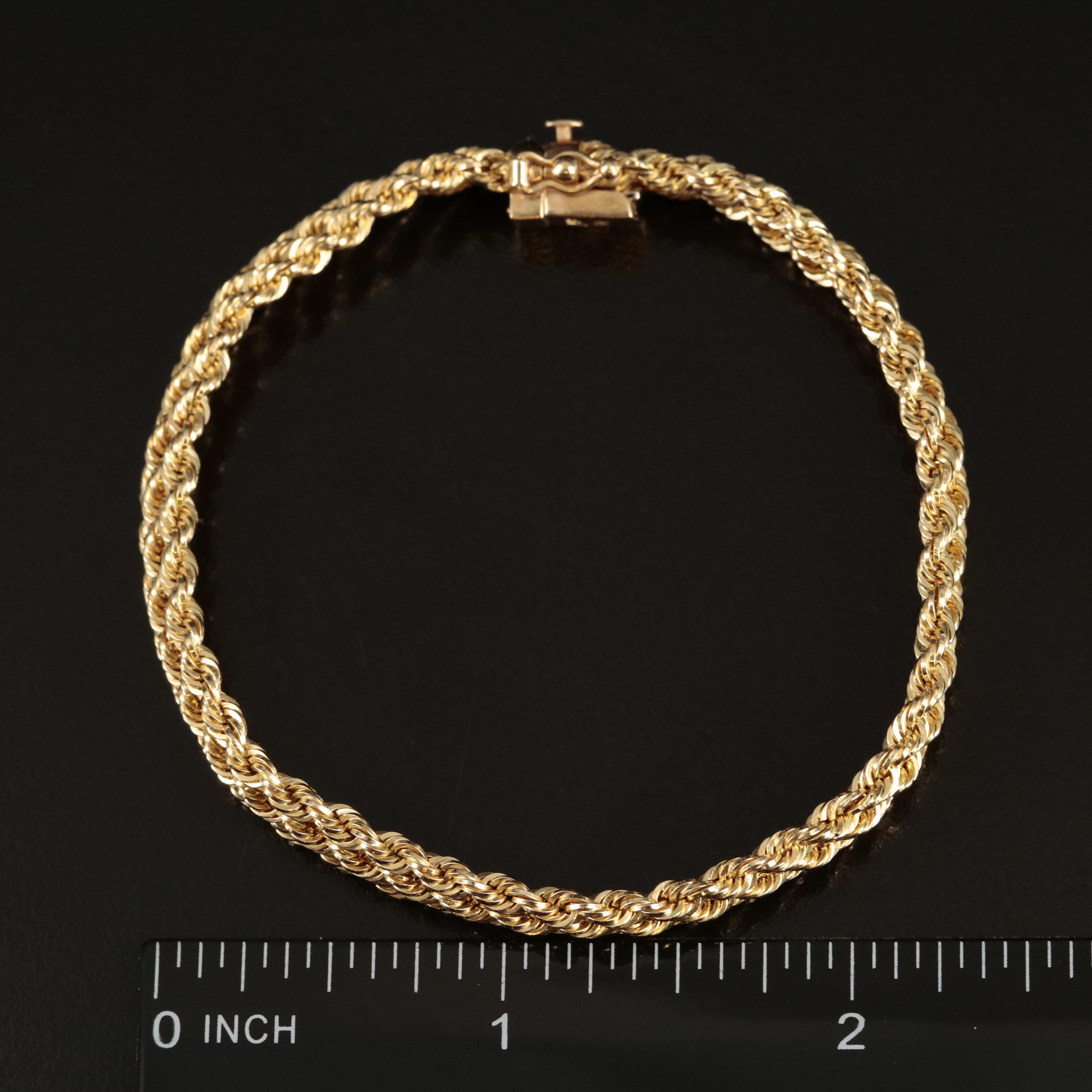 Michael Anthony 14K Braided Rope Chain Bracelet | EBTH