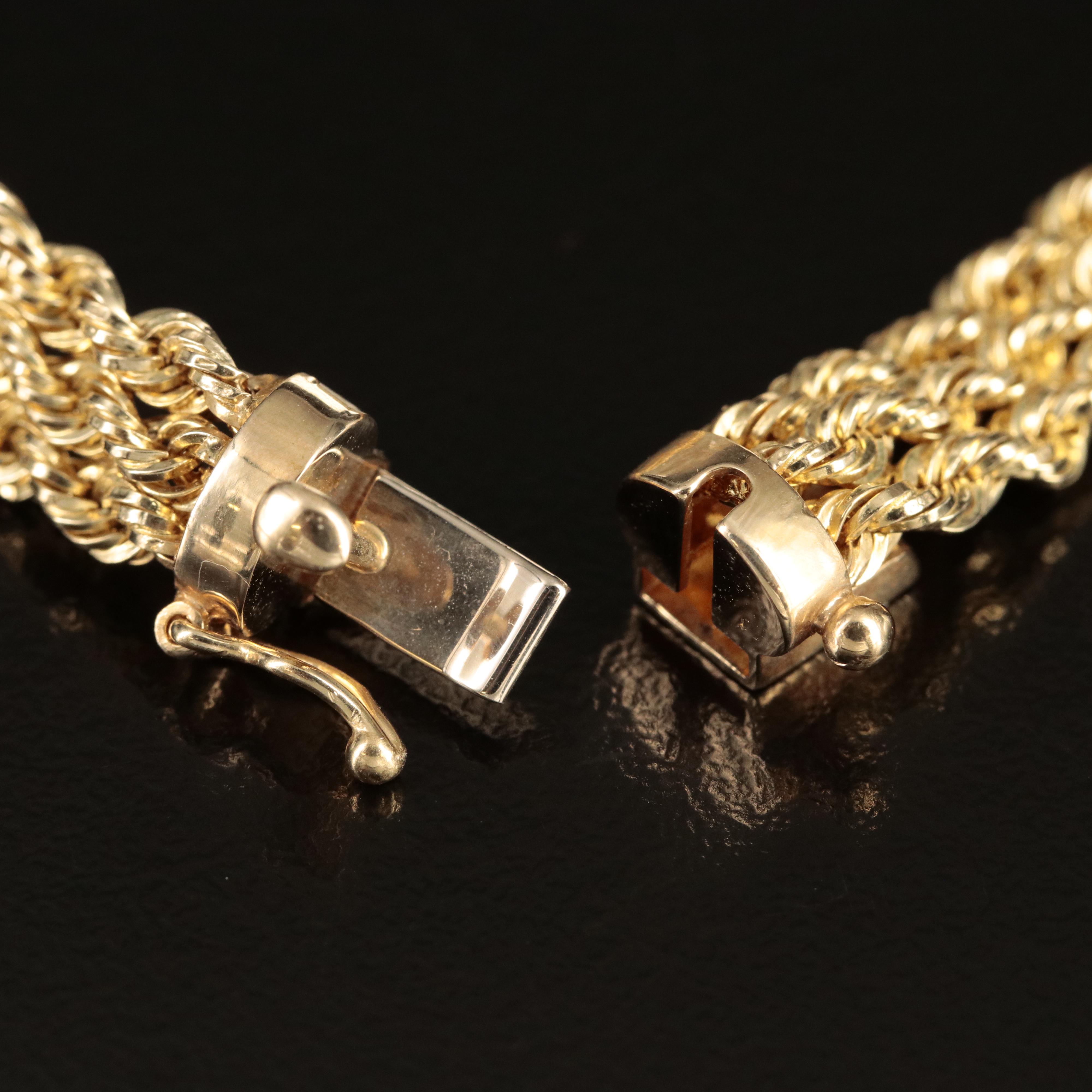 Michael Anthony 14K Braided Rope Chain Bracelet | EBTH