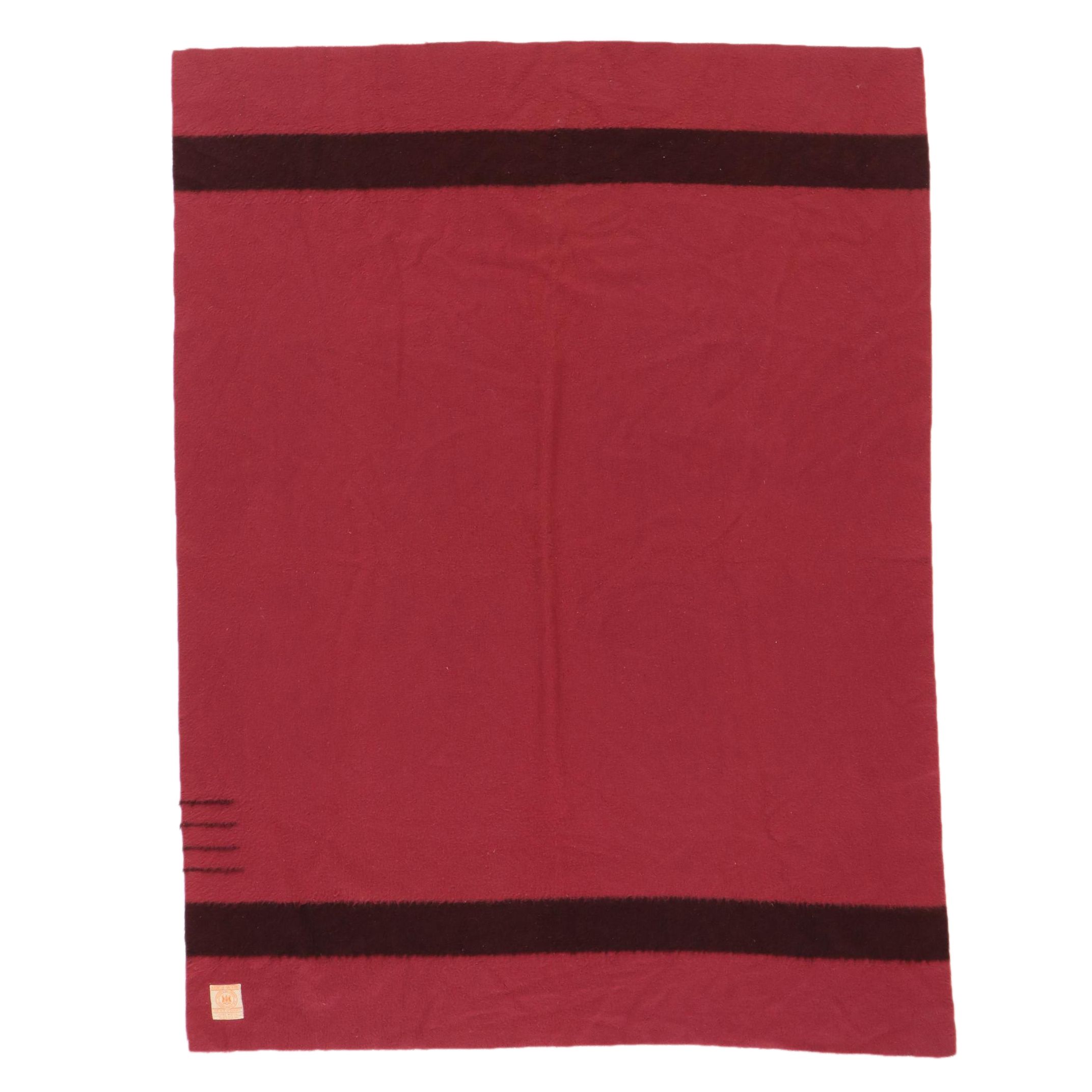 Hudson's Bay Company Four Point Twin Size Red Wool Blanket EBTH