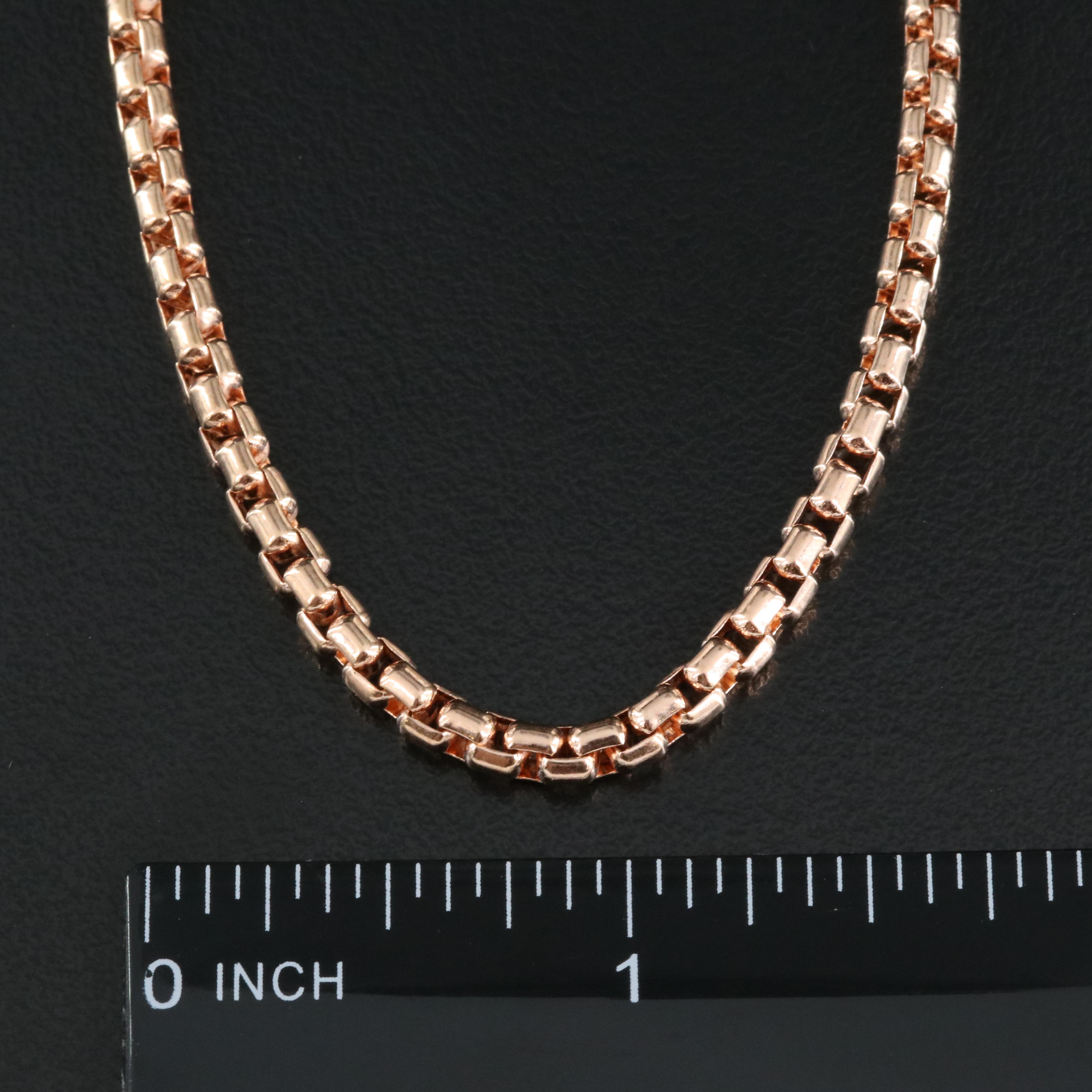 14K Rose Gold Box Chain Necklace EBTH