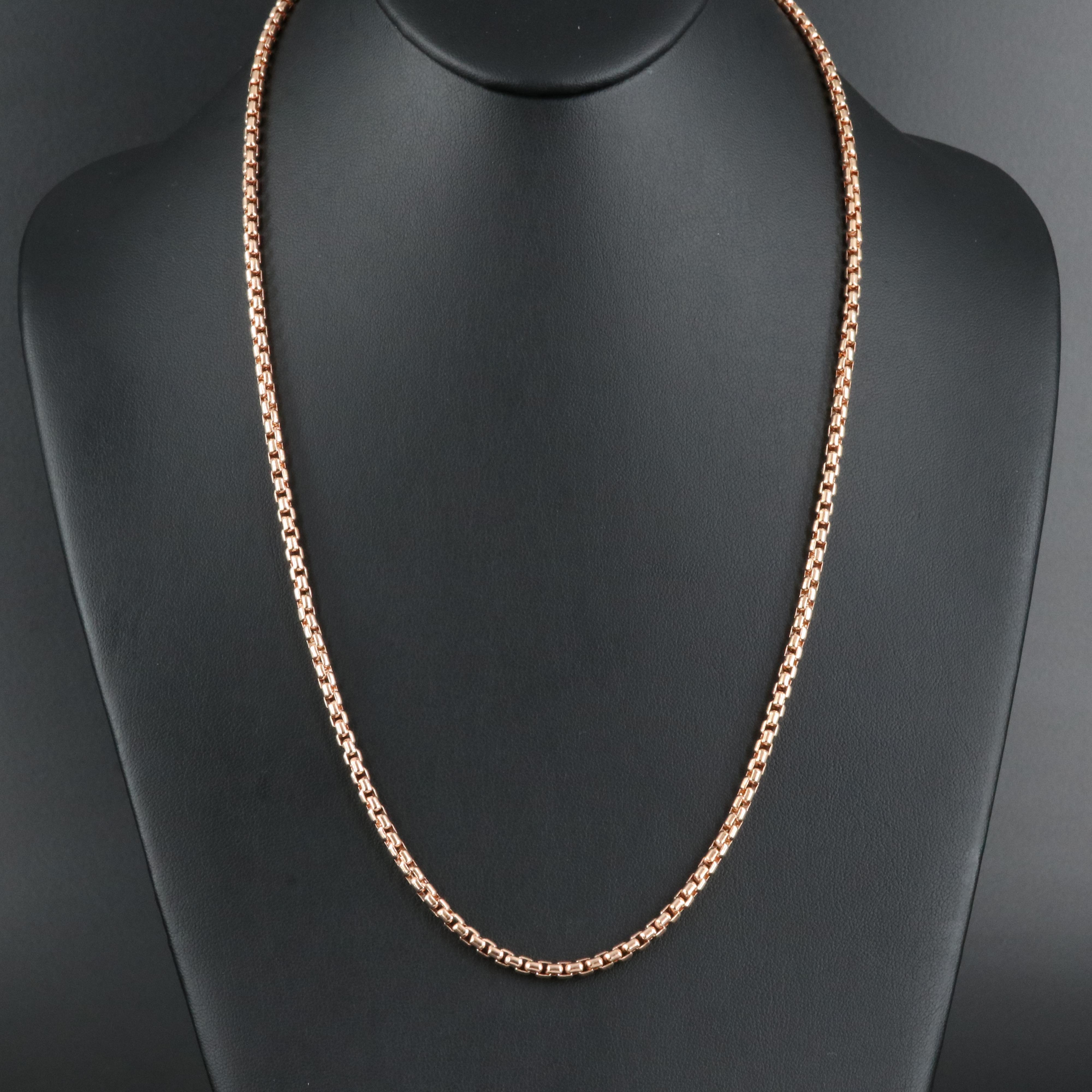 14K Rose Gold Box Chain Necklace EBTH