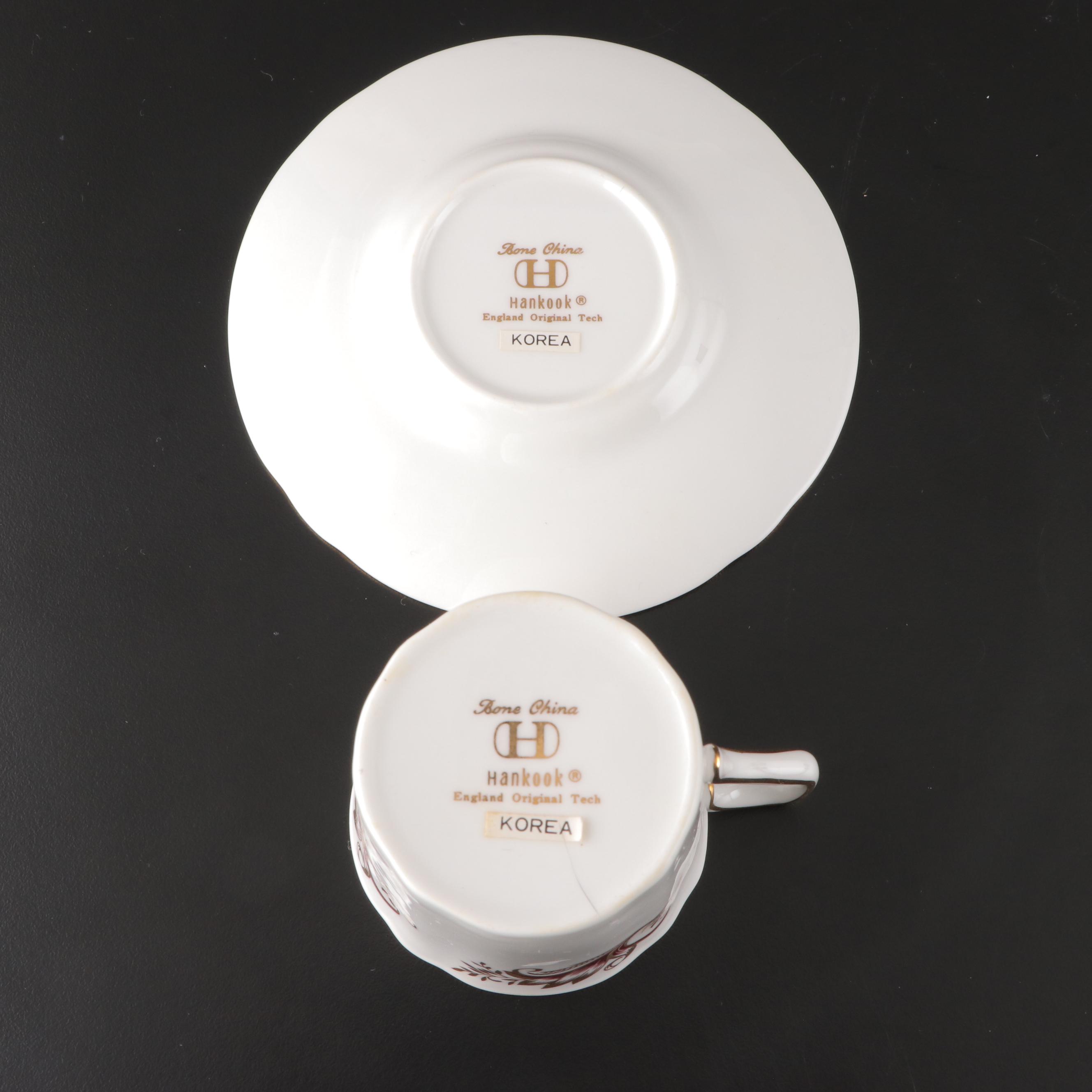 Hankook Korean Bone China Demitasse Cups and Saucers EBTH