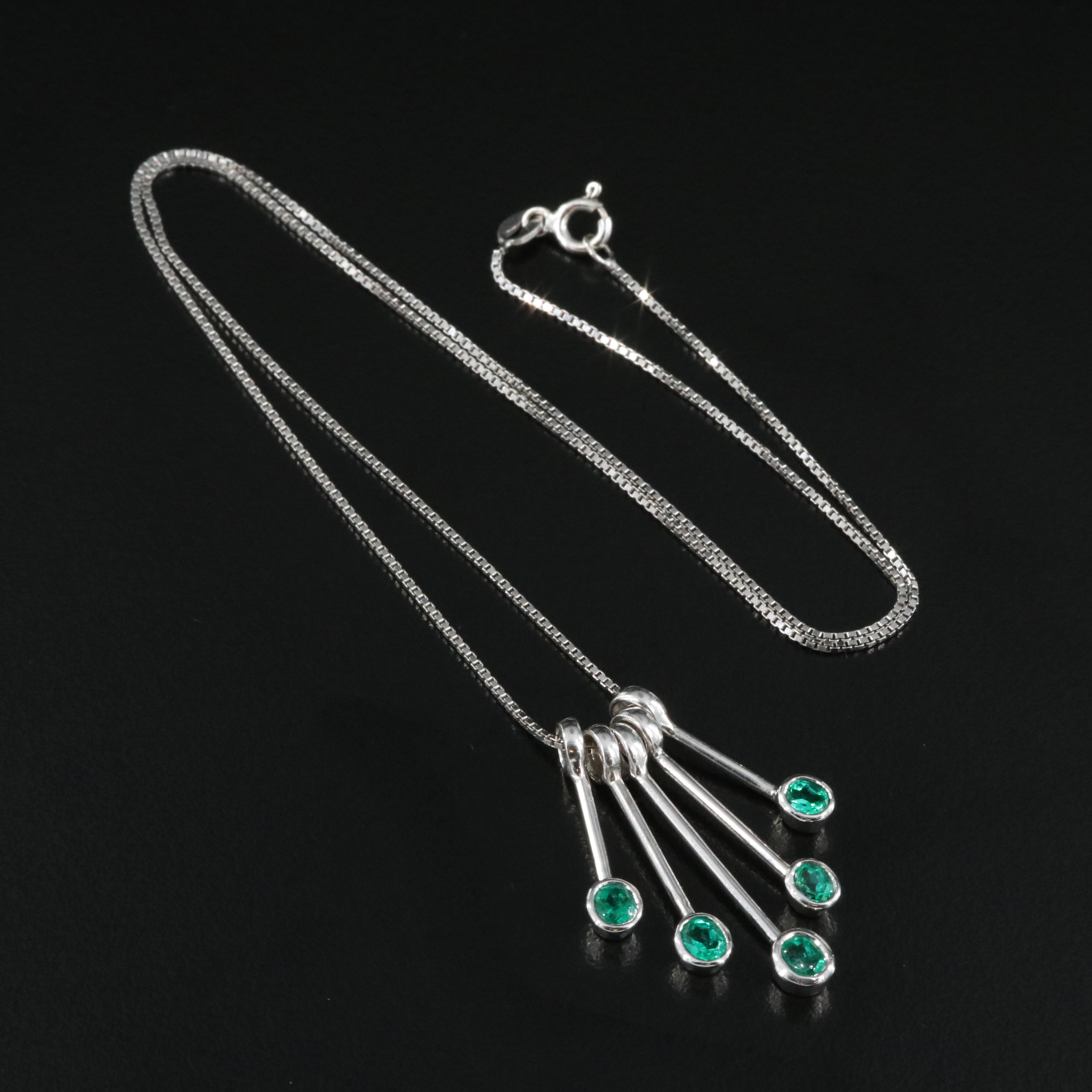 18K Emerald Fringe Pendant Necklace EBTH