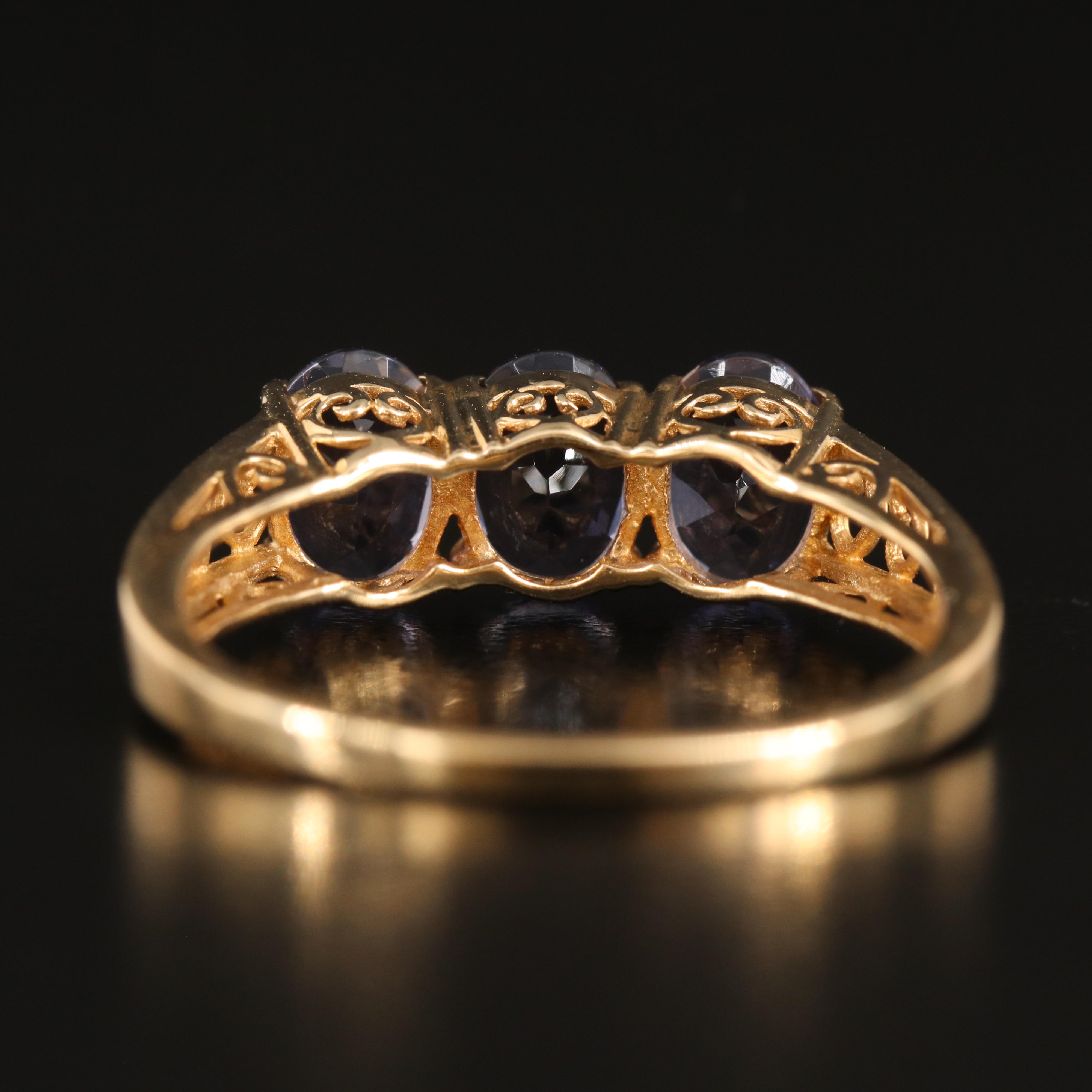 10K Tanzanite Three Stone Ring EBTH