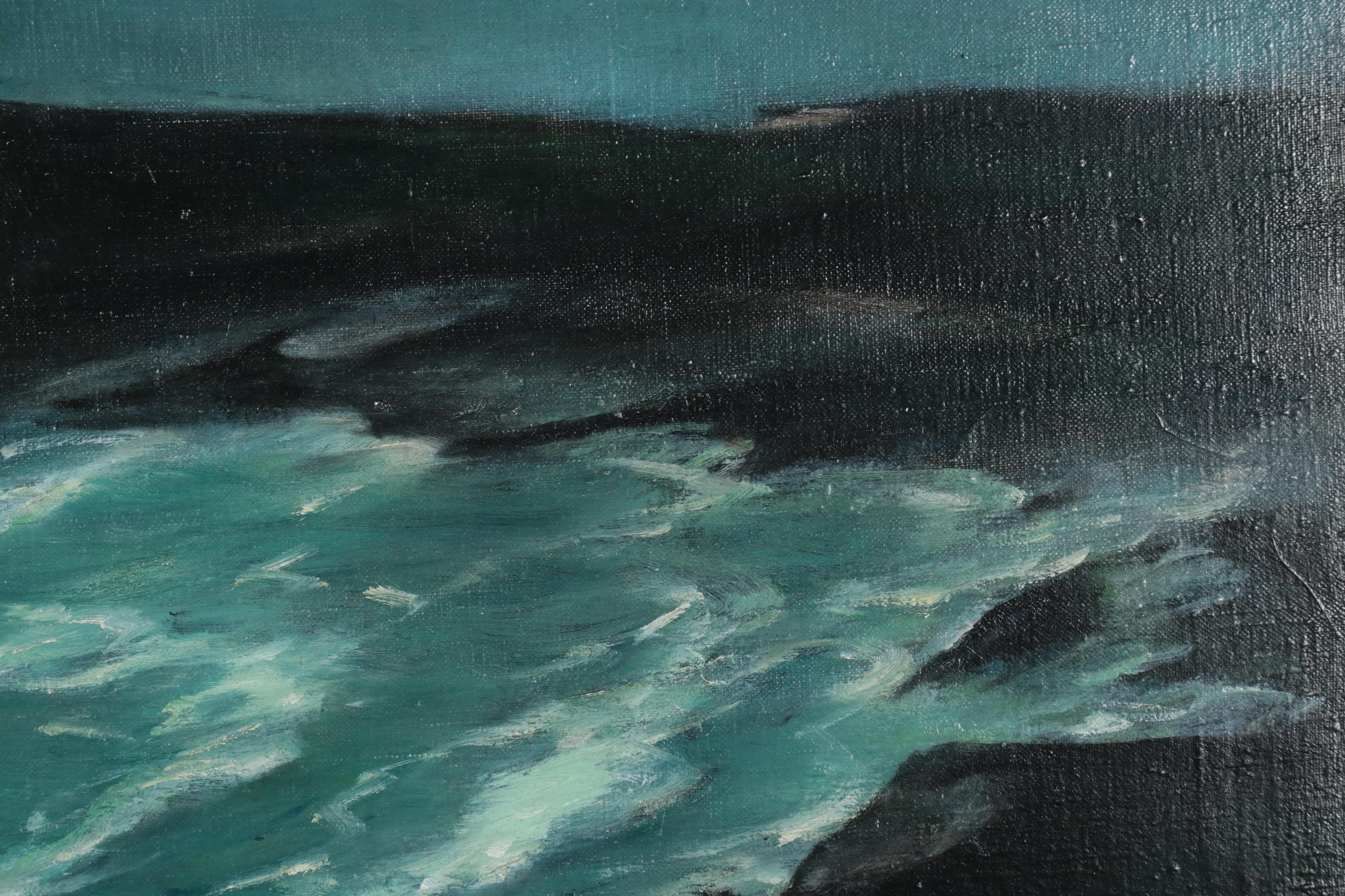 Henry E. Mattson Oil Painting of Seascape "Silver Spray" EBTH