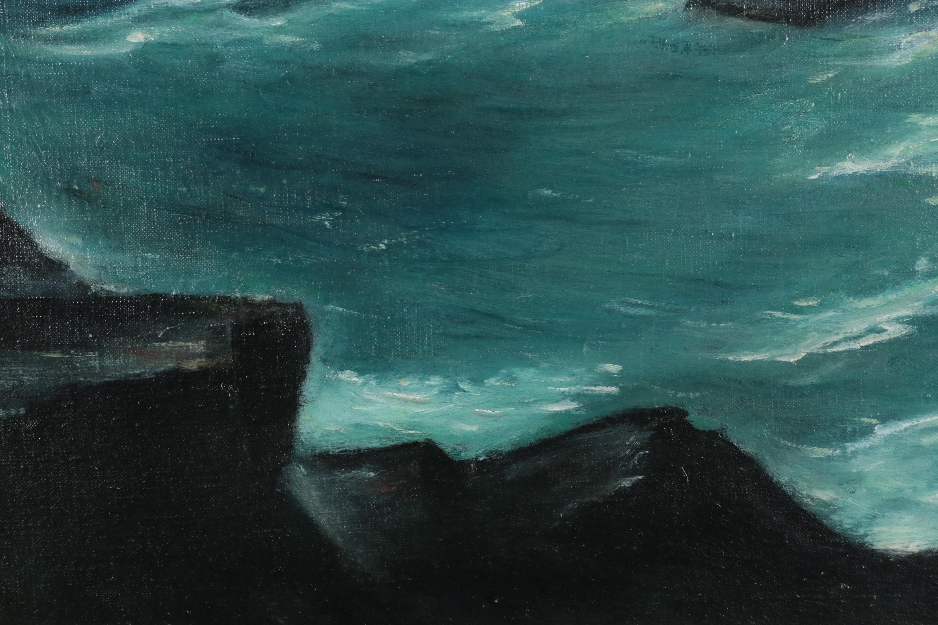 Henry E. Mattson Oil Painting of Seascape "Silver Spray" EBTH