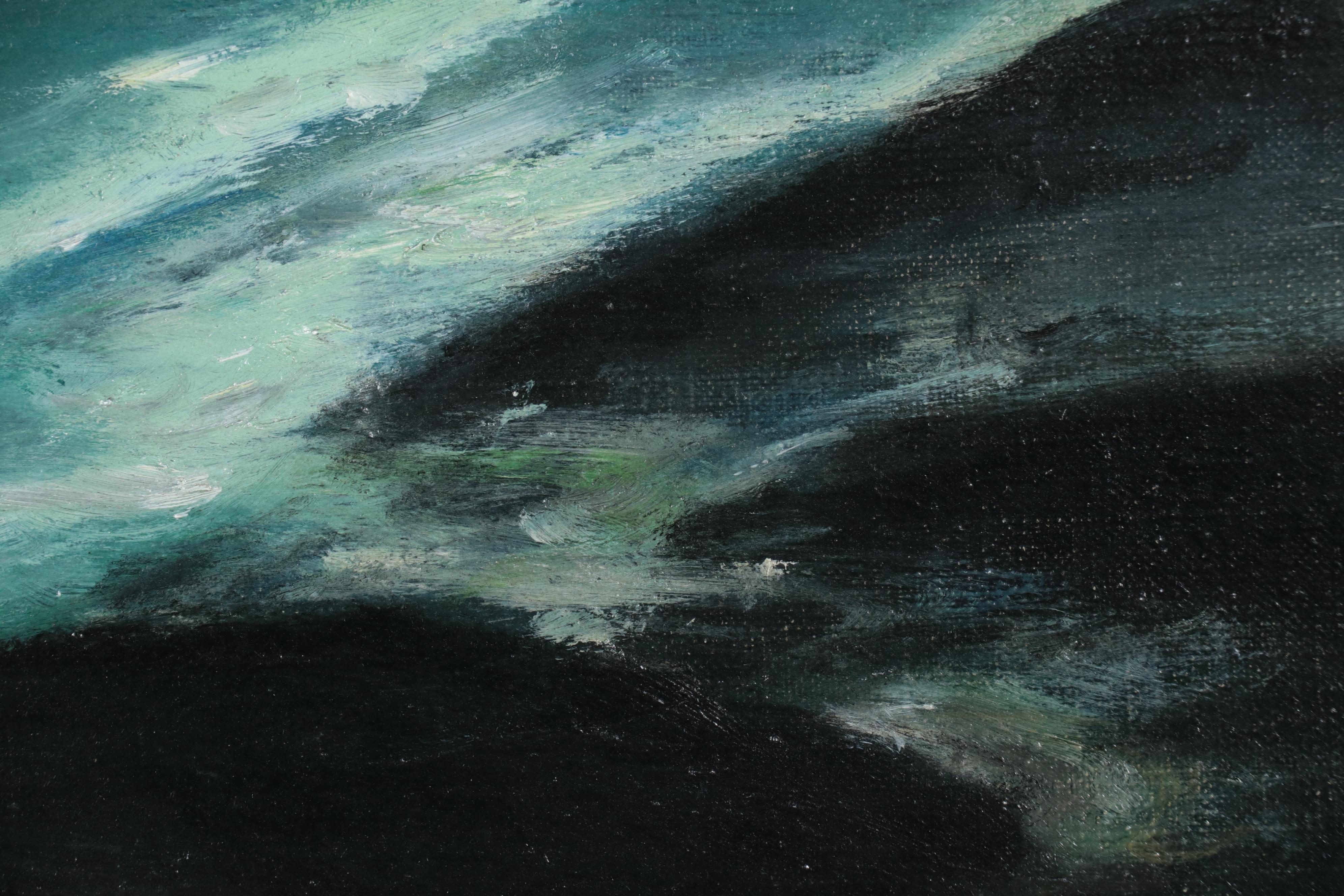 Henry E. Mattson Oil Painting of Seascape "Silver Spray" EBTH