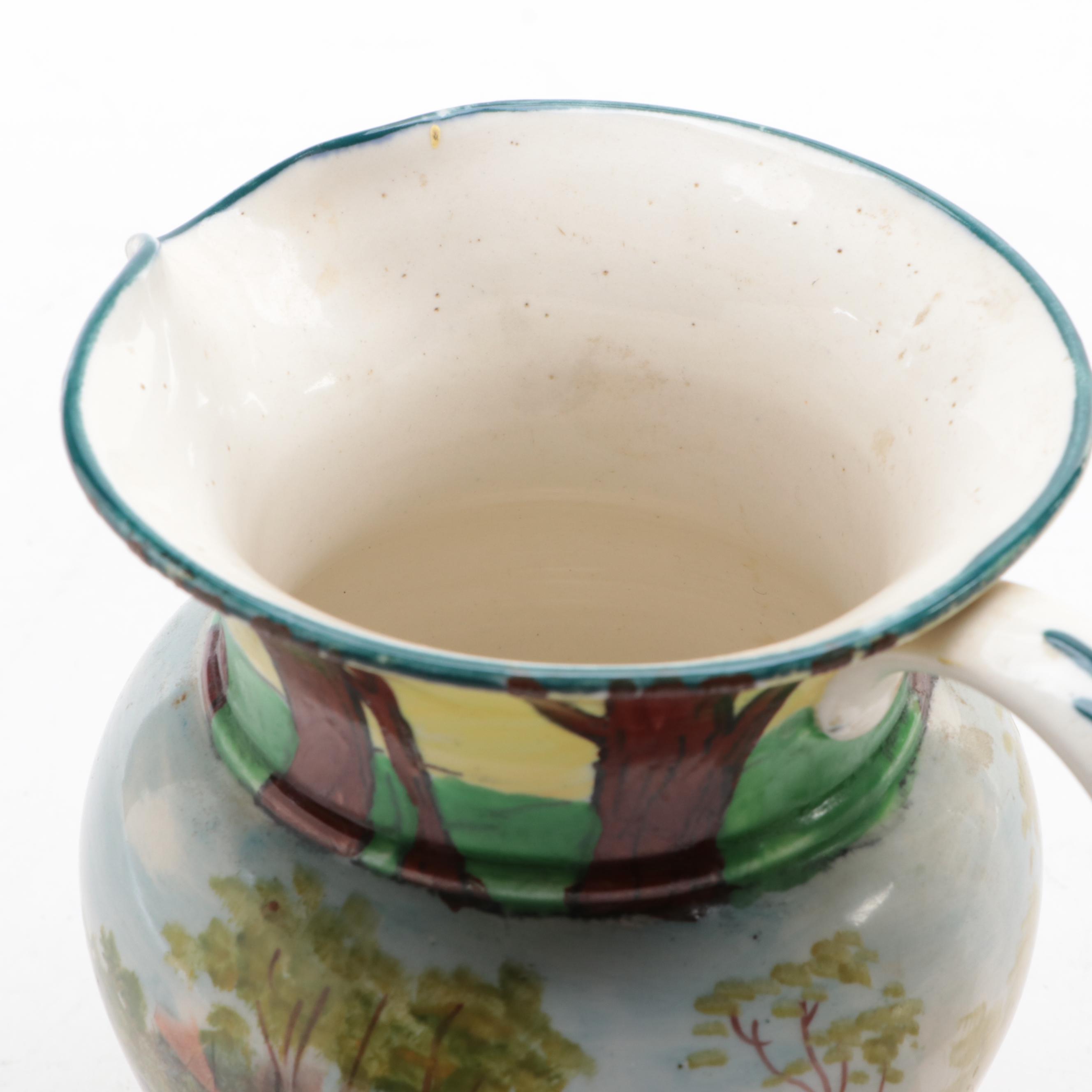 Wardle England Pottery Pitcher with German Zell Pitcher and Toby