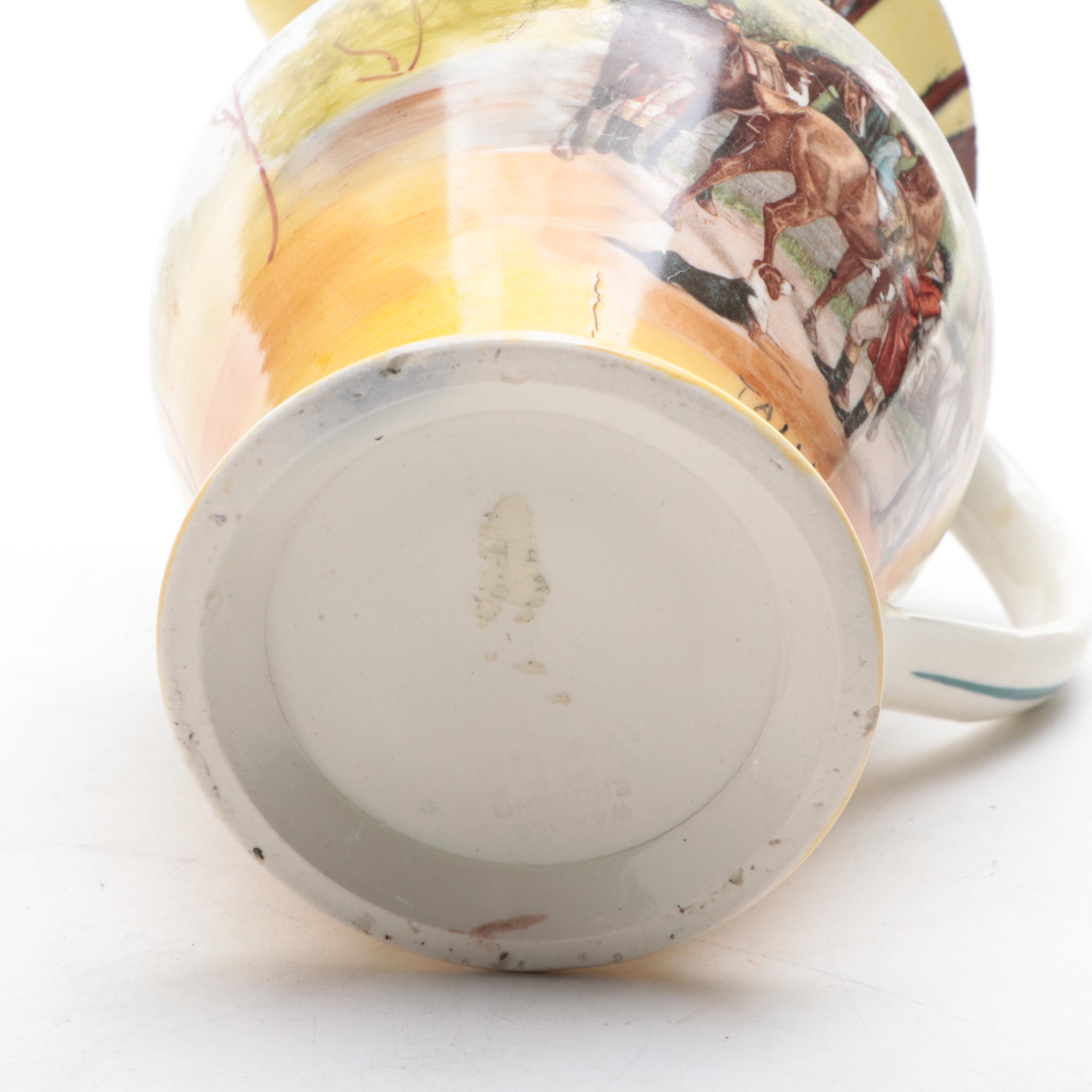 Wardle England Pottery Pitcher with German Zell Pitcher and Toby