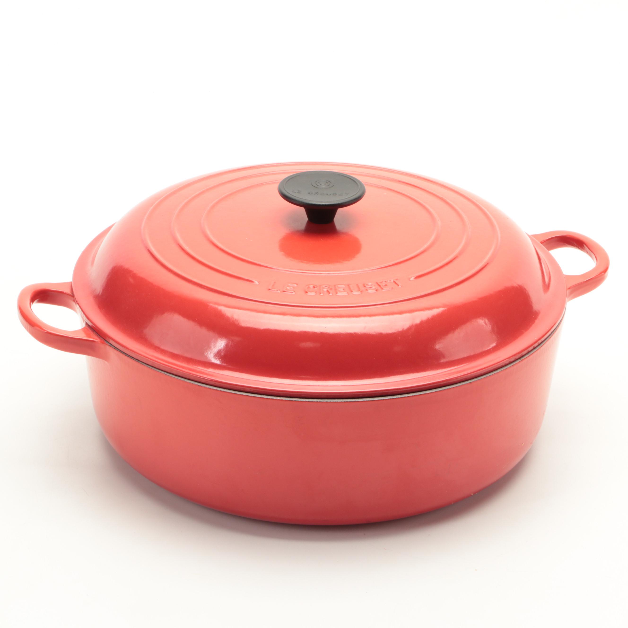 Le Creuset Cerise Enameled Cast Iron Dutch Oven and Braiser Pan EBTH