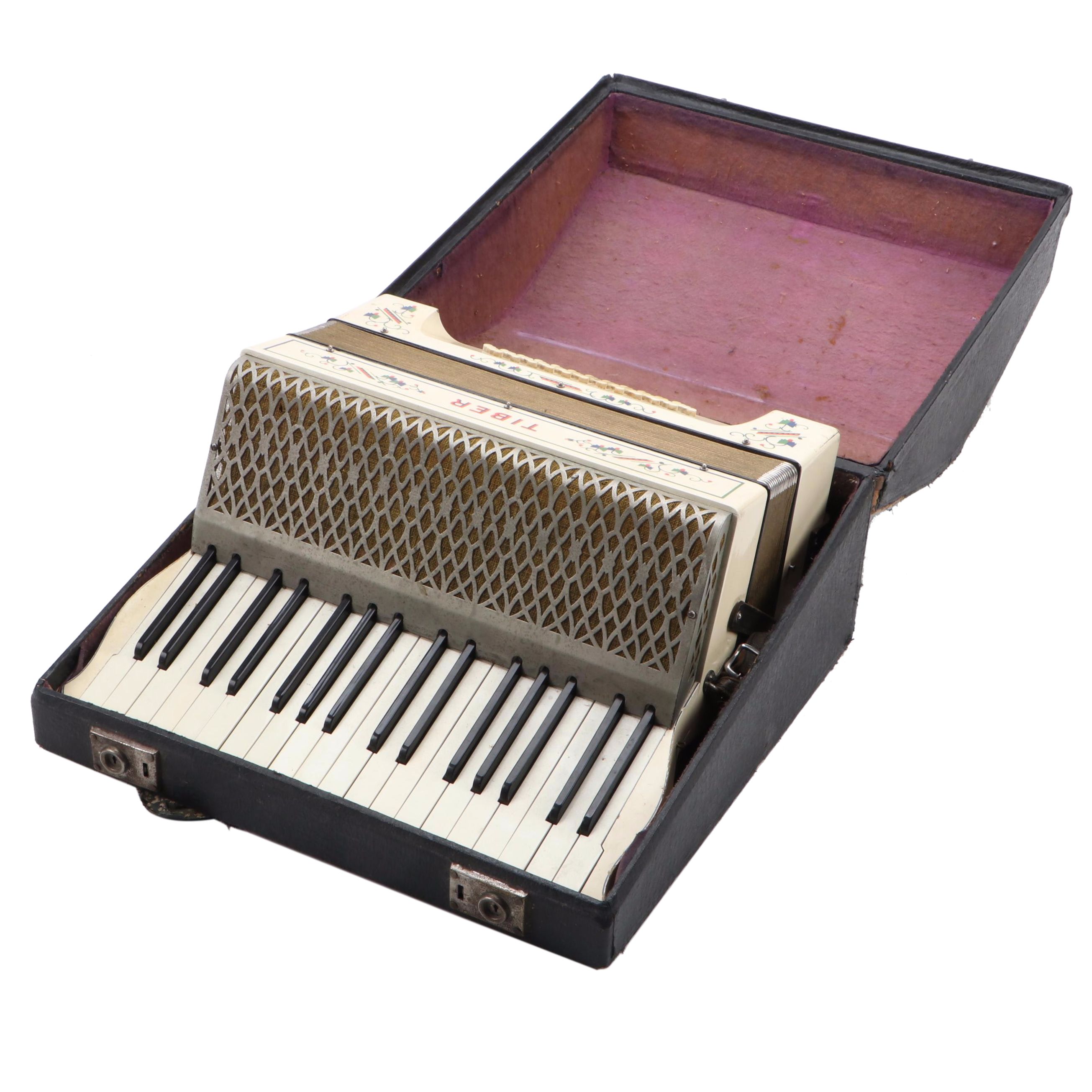 Hohner "Tiber" Keyboard Accordion With Case, Mid20th Century EBTH