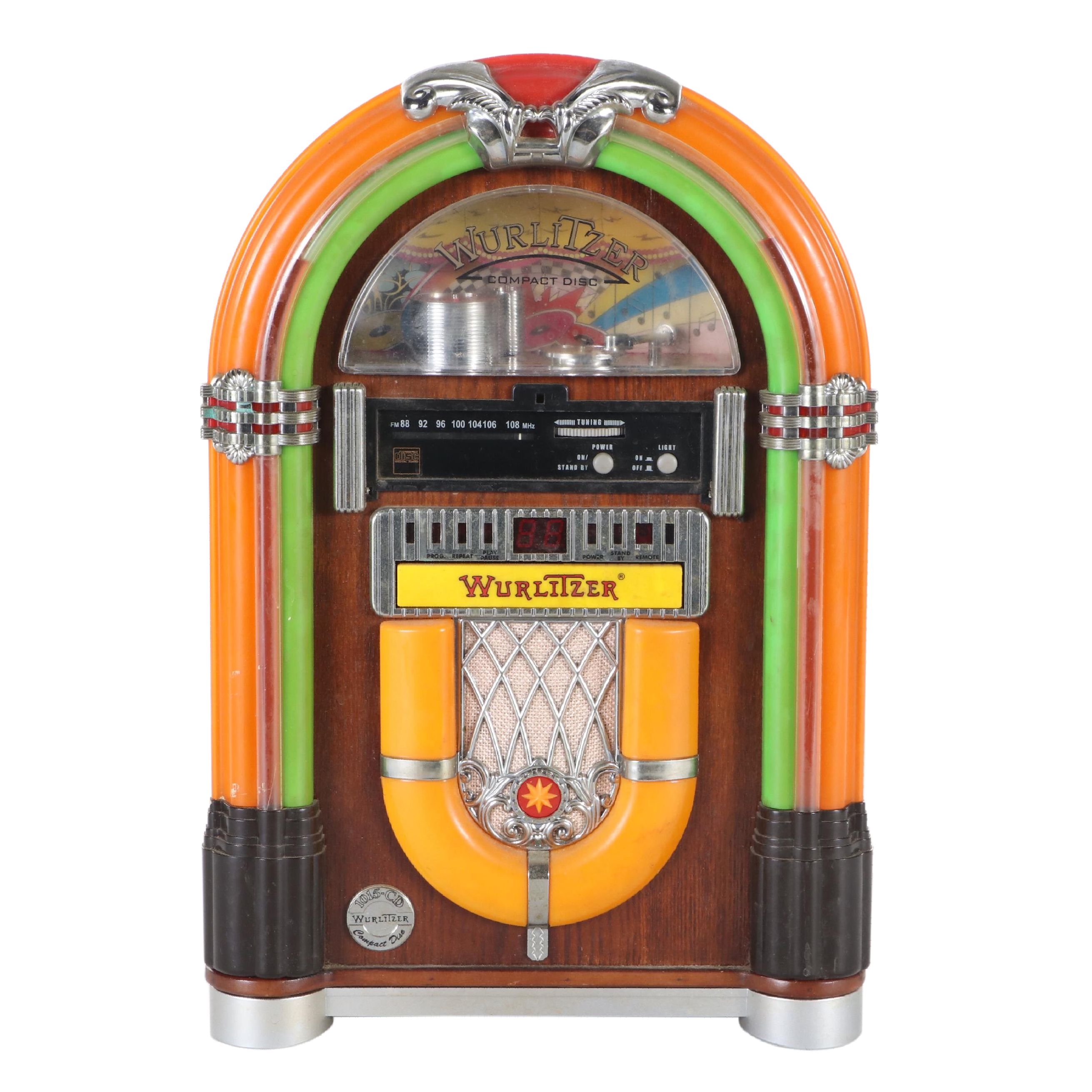 Wurlitzer Mini Jukebox Style Tabletop CD Player With Radio, 2000 EBTH