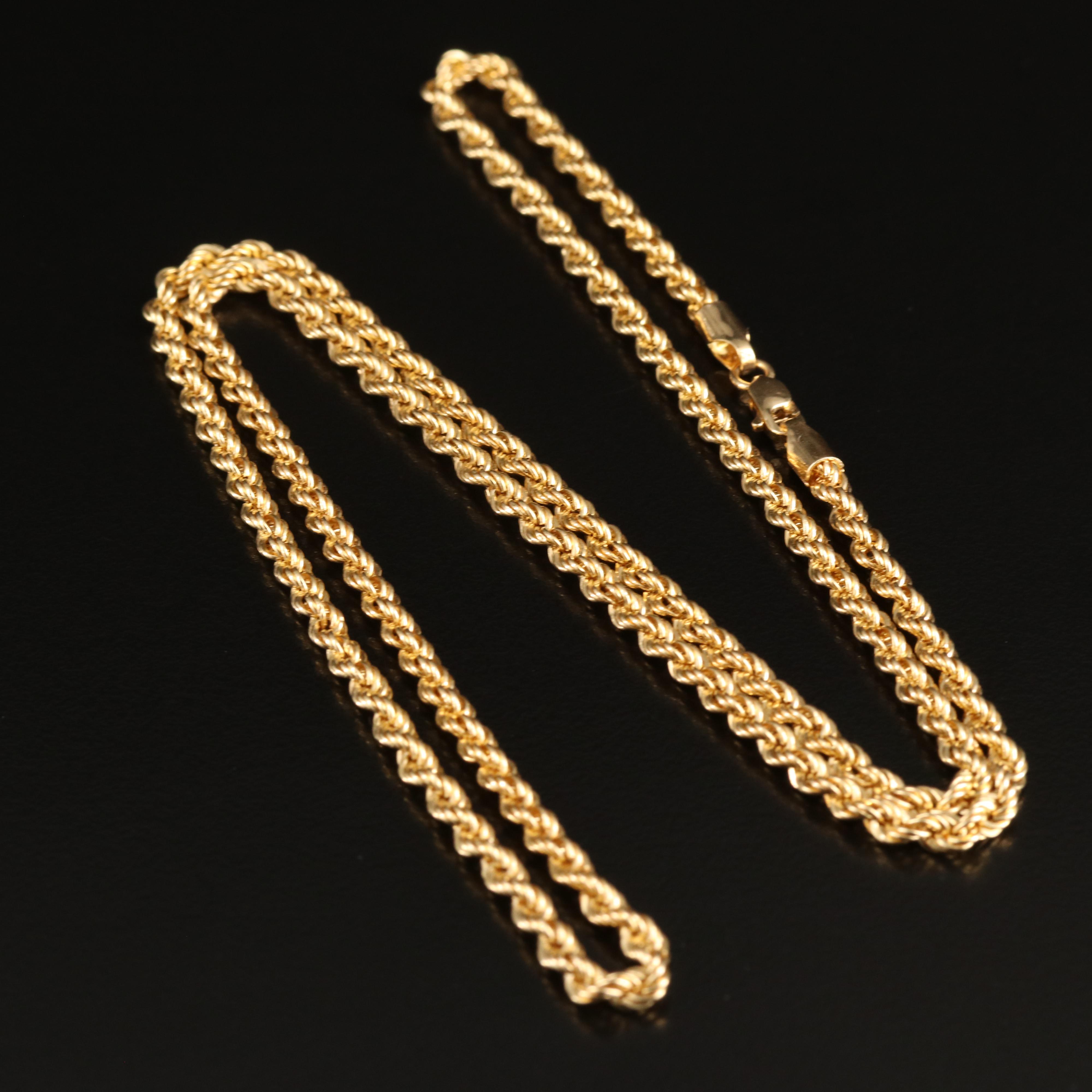 18K Rope Chain Necklace EBTH