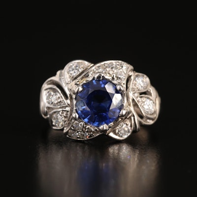 Vintage 14K Sapphire and Diamond Ring