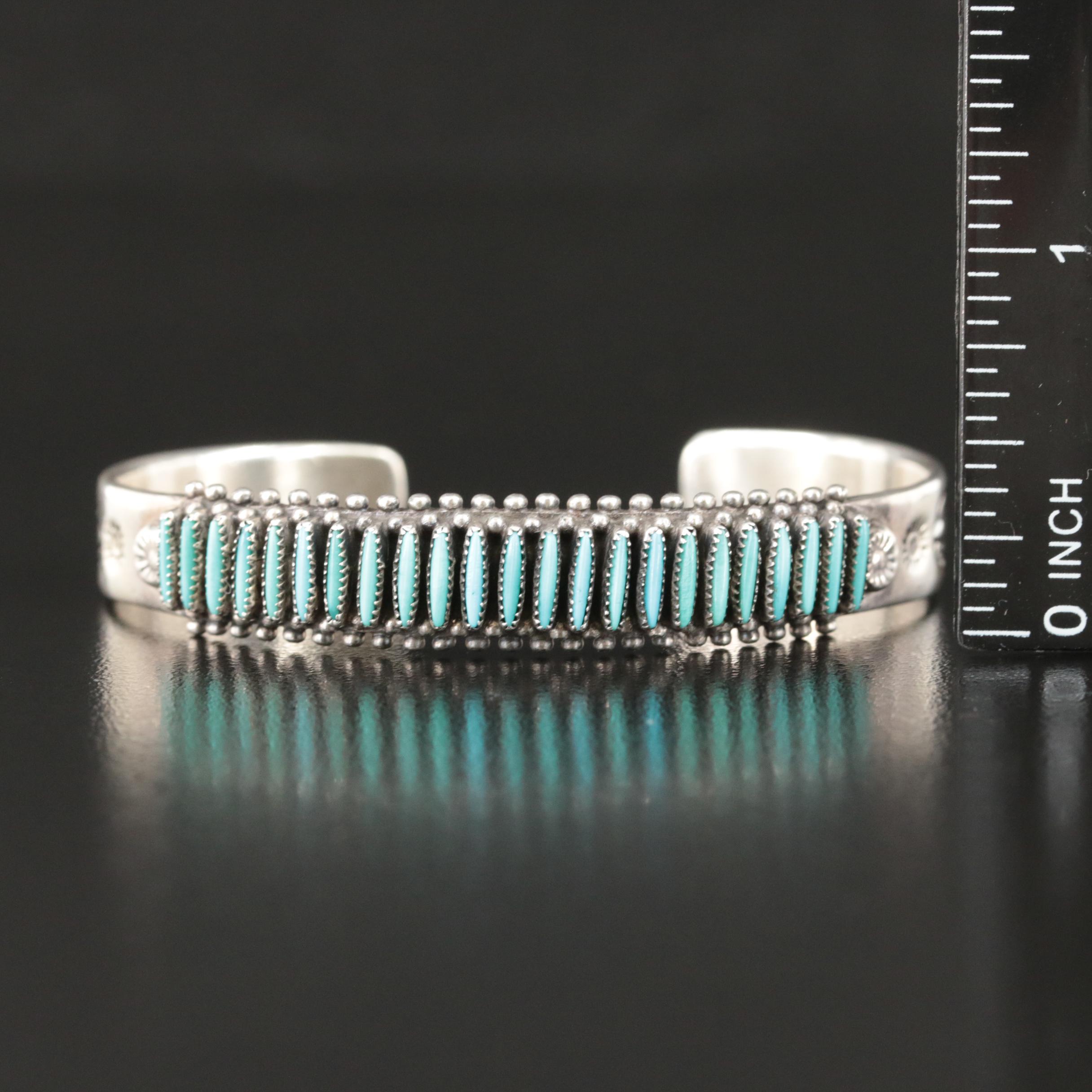 Bryant Waatsa Jr. and Gloria Acque Zuni, Turquoise Needlepoint Ring and