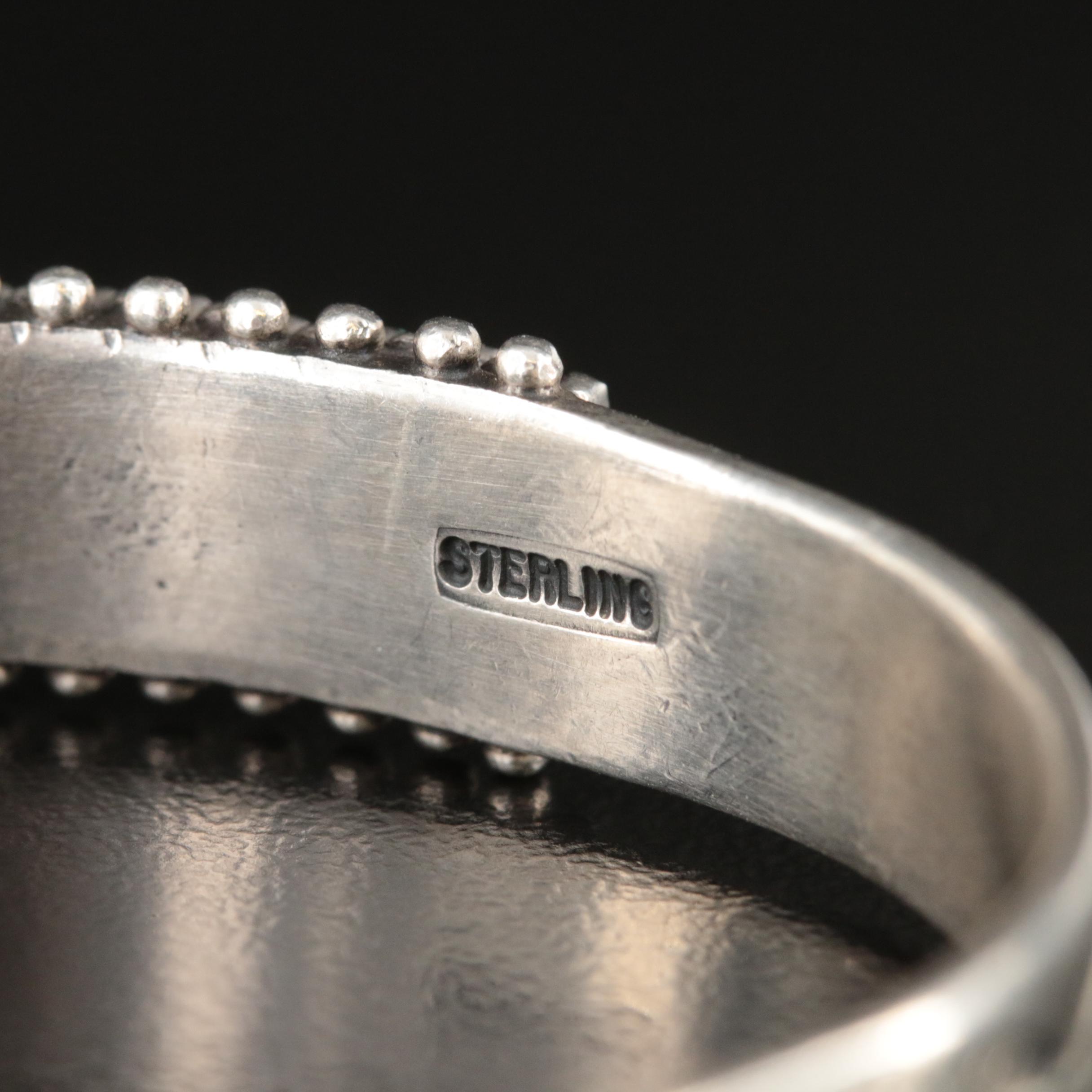 Bryant Waatsa Jr. and Gloria Acque Zuni, Turquoise Needlepoint Ring and