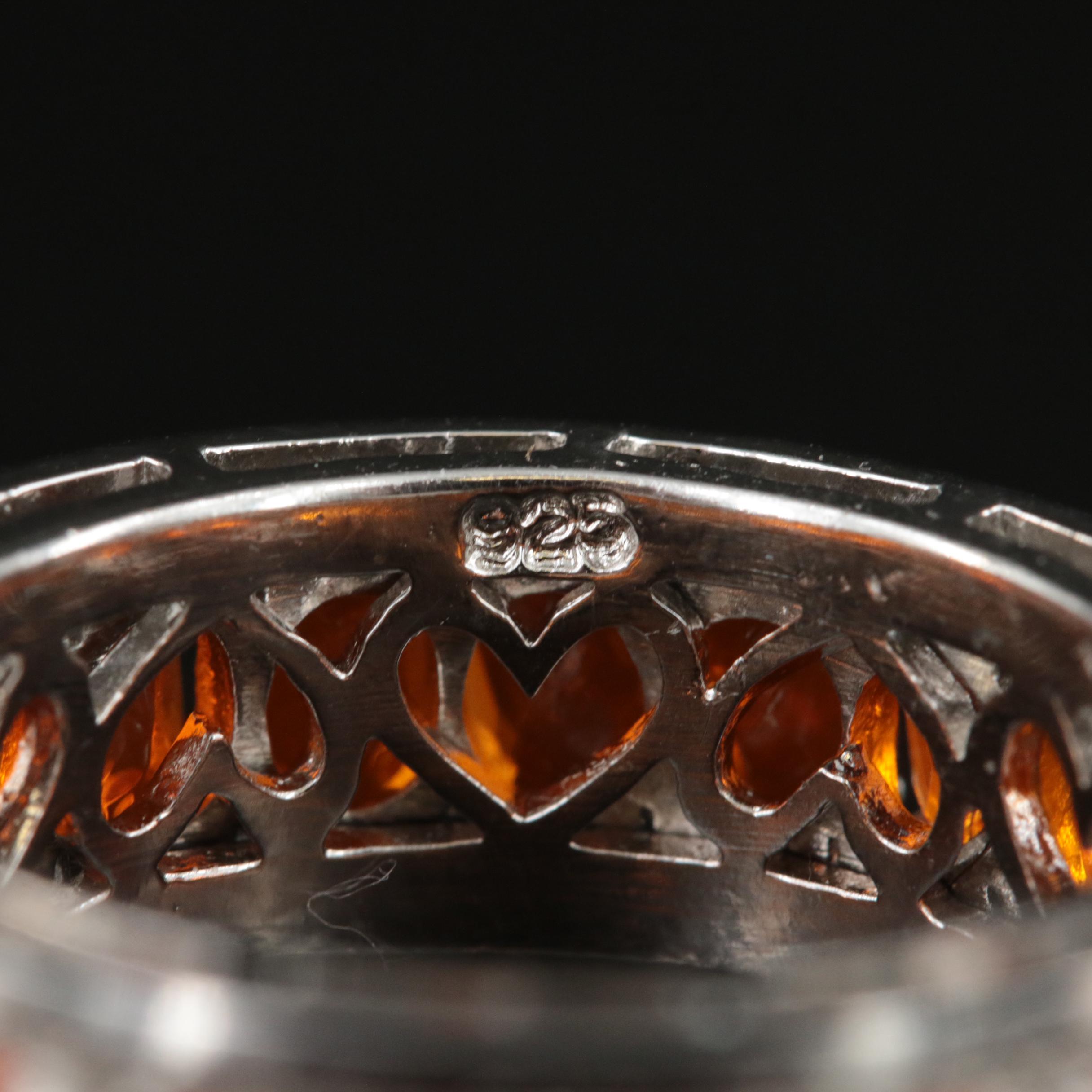 Sterling Fire Opal Spinner Eternity Band EBTH