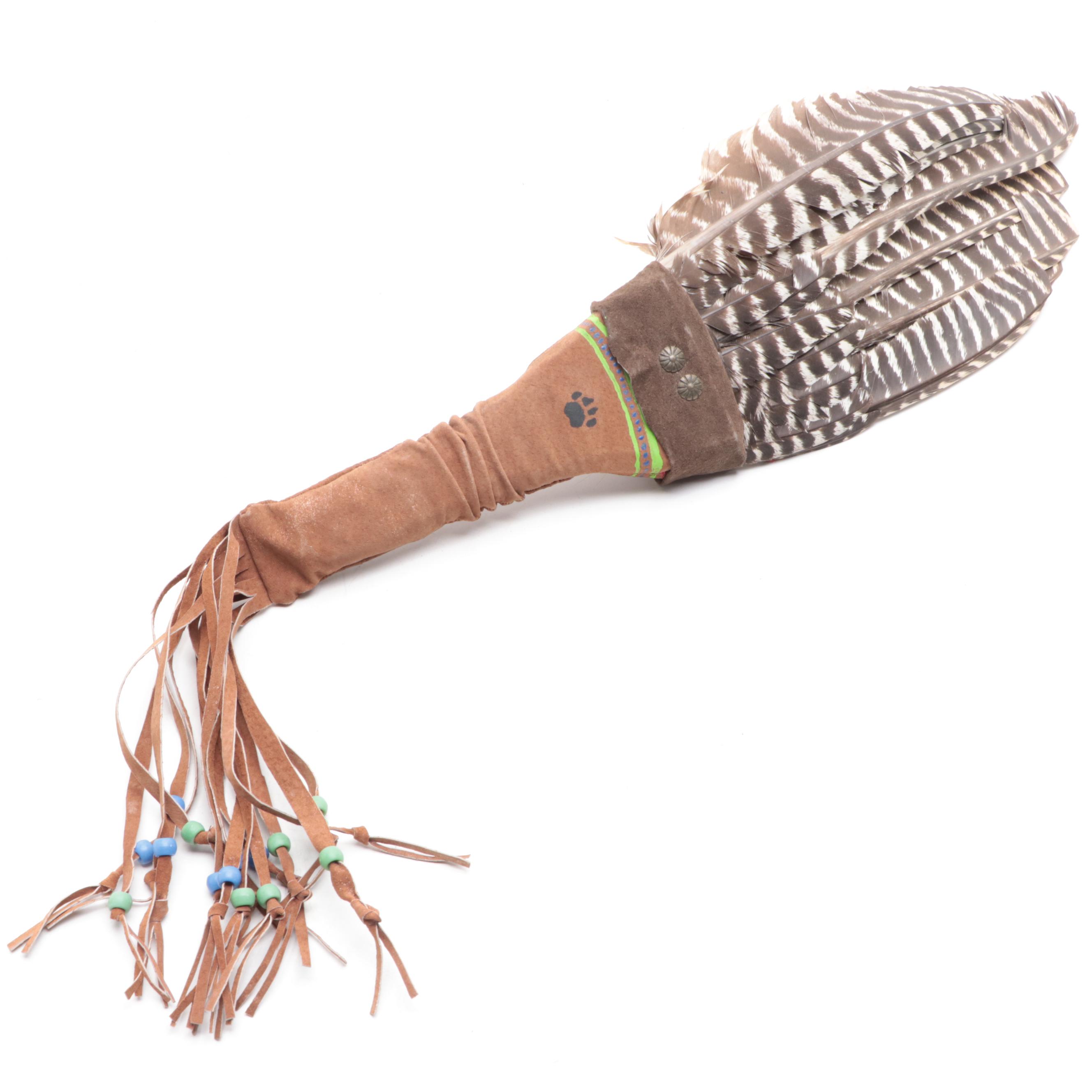 Native American Style Prayer Fan, Rattle, Club, Pipe and Arrow EBTH