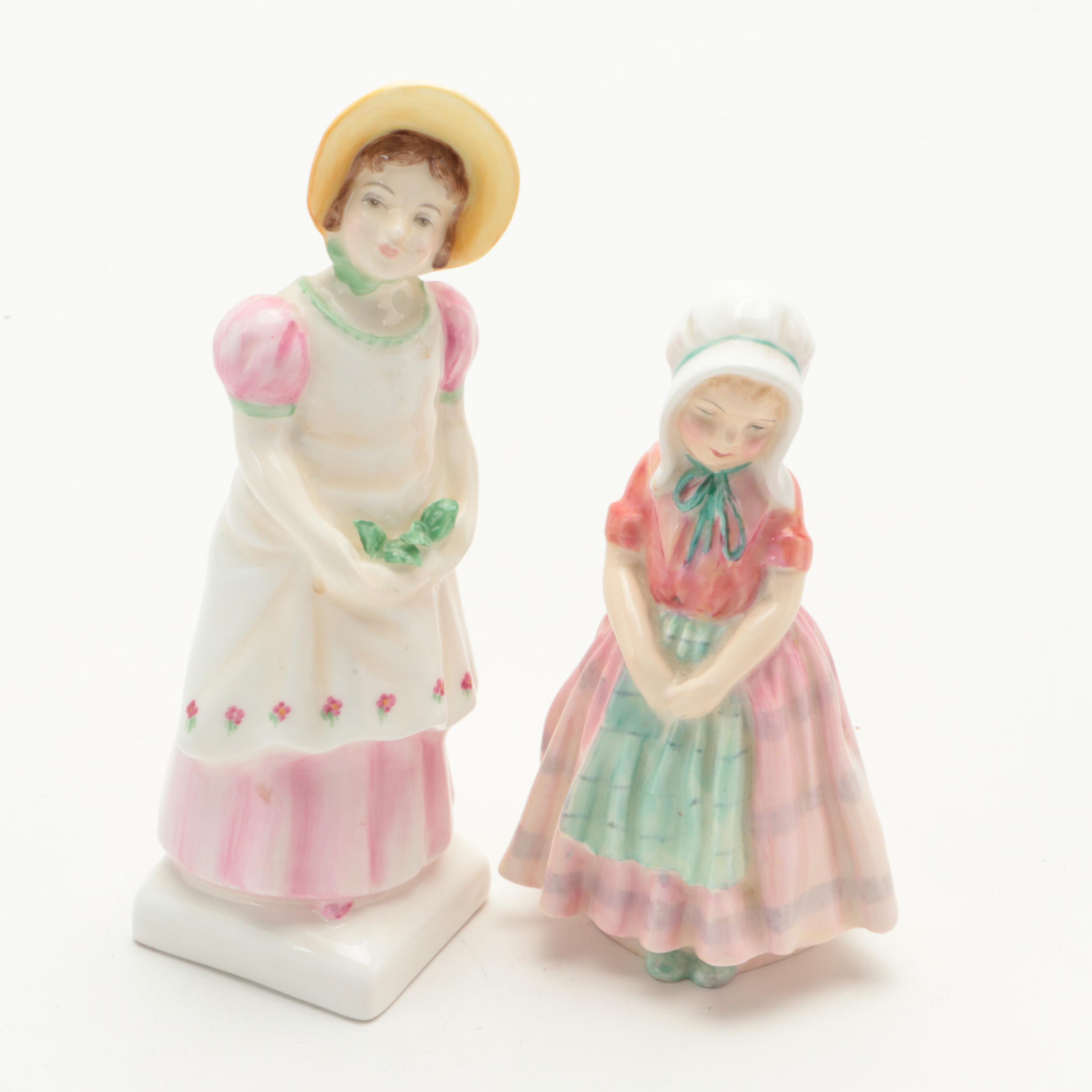 Royal Doulton Porcelain Figurines With Dresden Lace Figurine EBTH