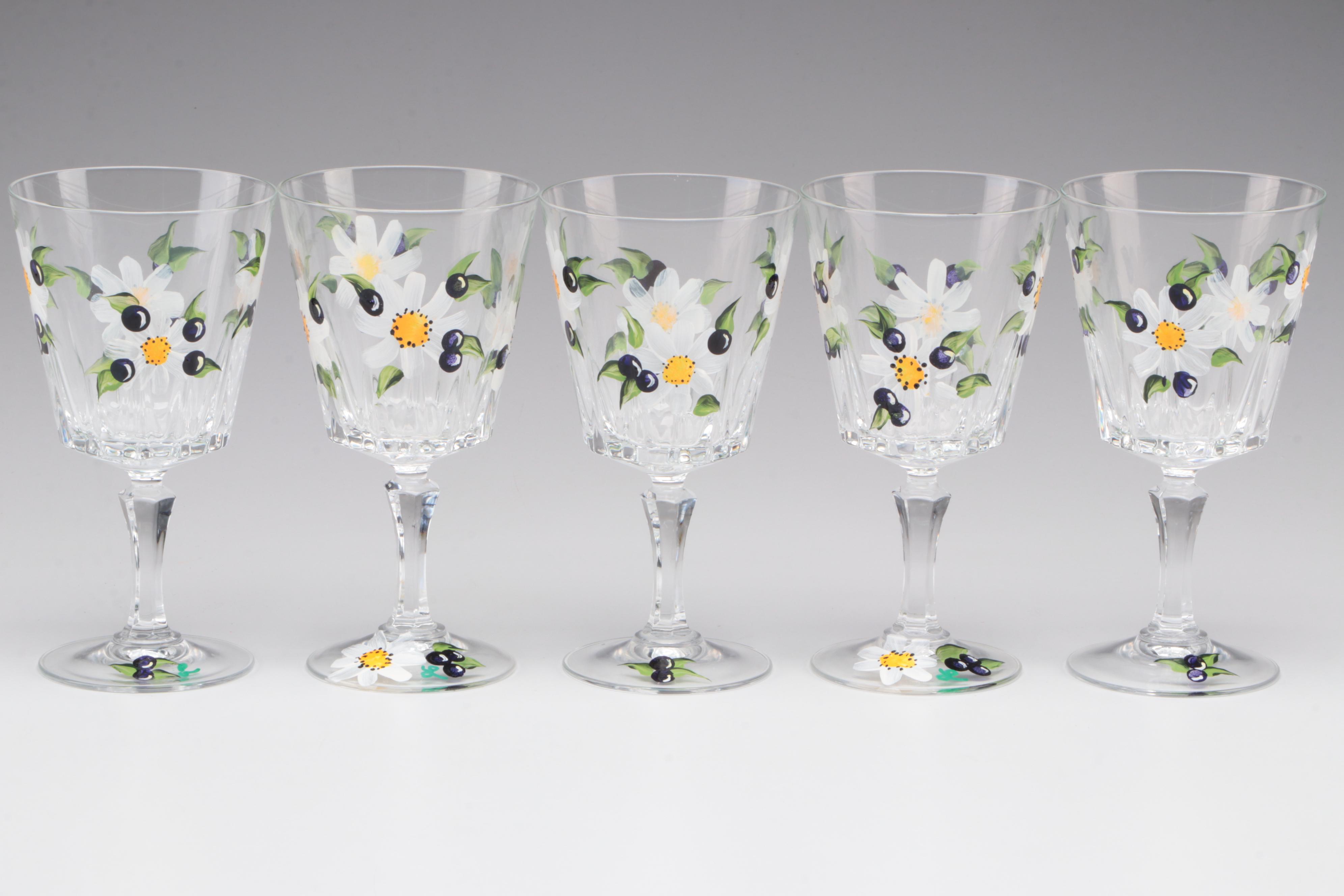 HandPainted Glass Stemware EBTH