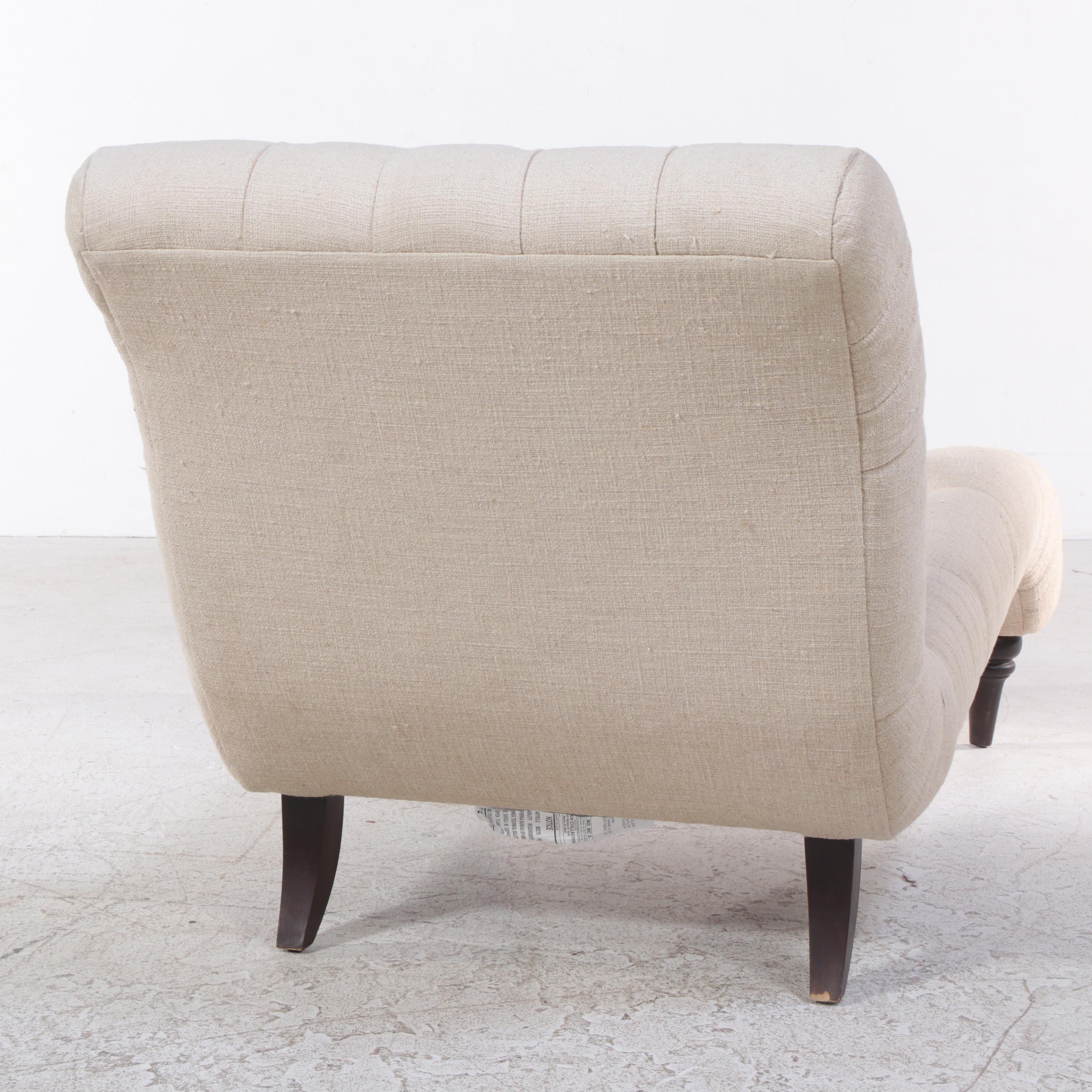 Arhaus Furniture "Audrey" ButtonTufted and Contoured Chaise Lounge EBTH