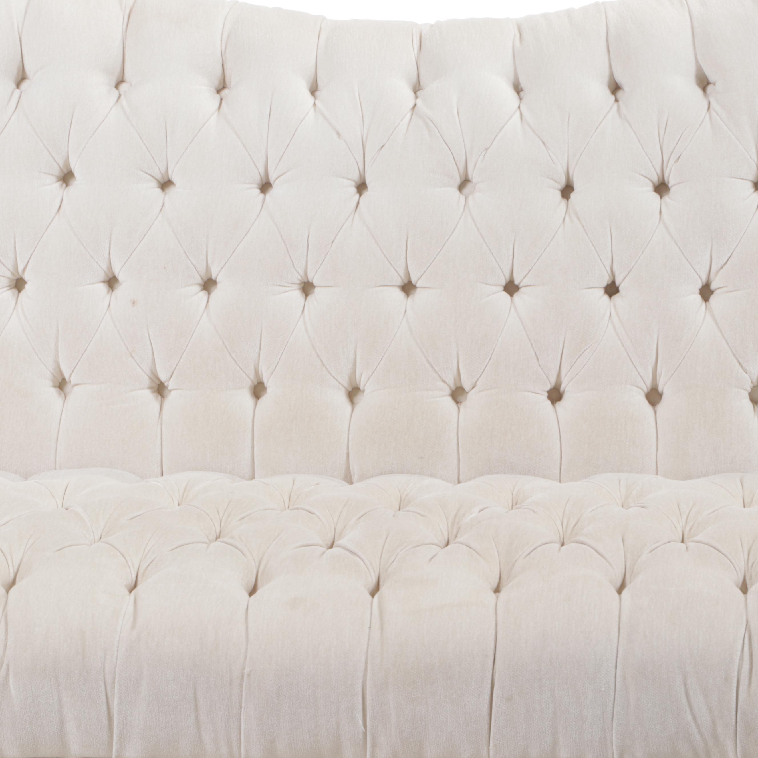 Contemporary ButtonTufted RollArm Sofa EBTH
