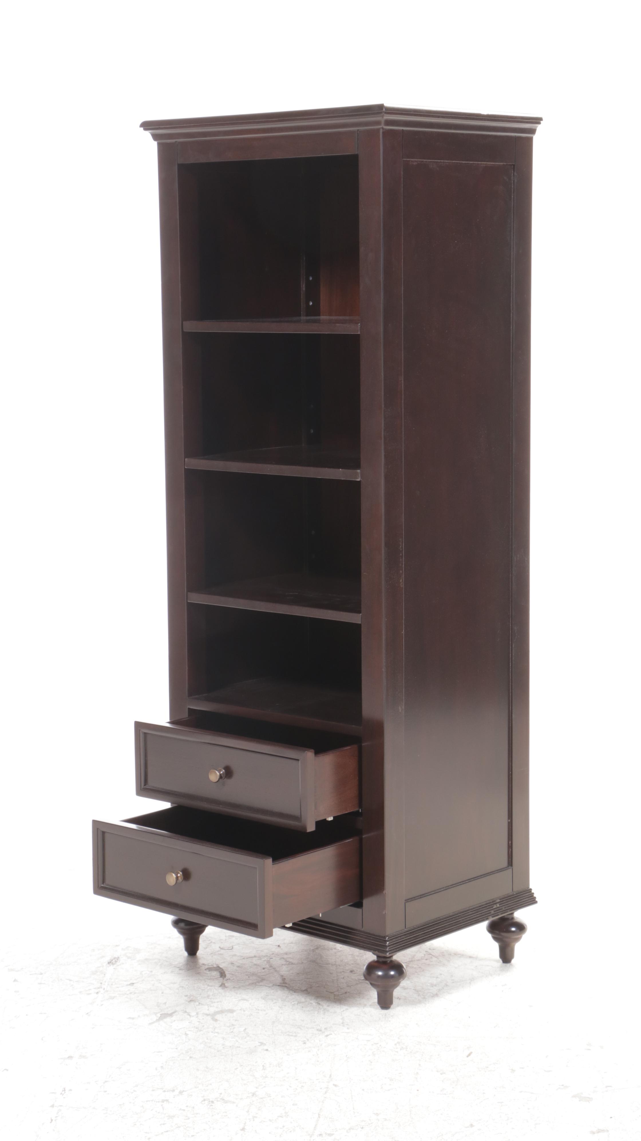 Pair of Signature Hardware "Keller" Mahogany Linen Storage EBTH