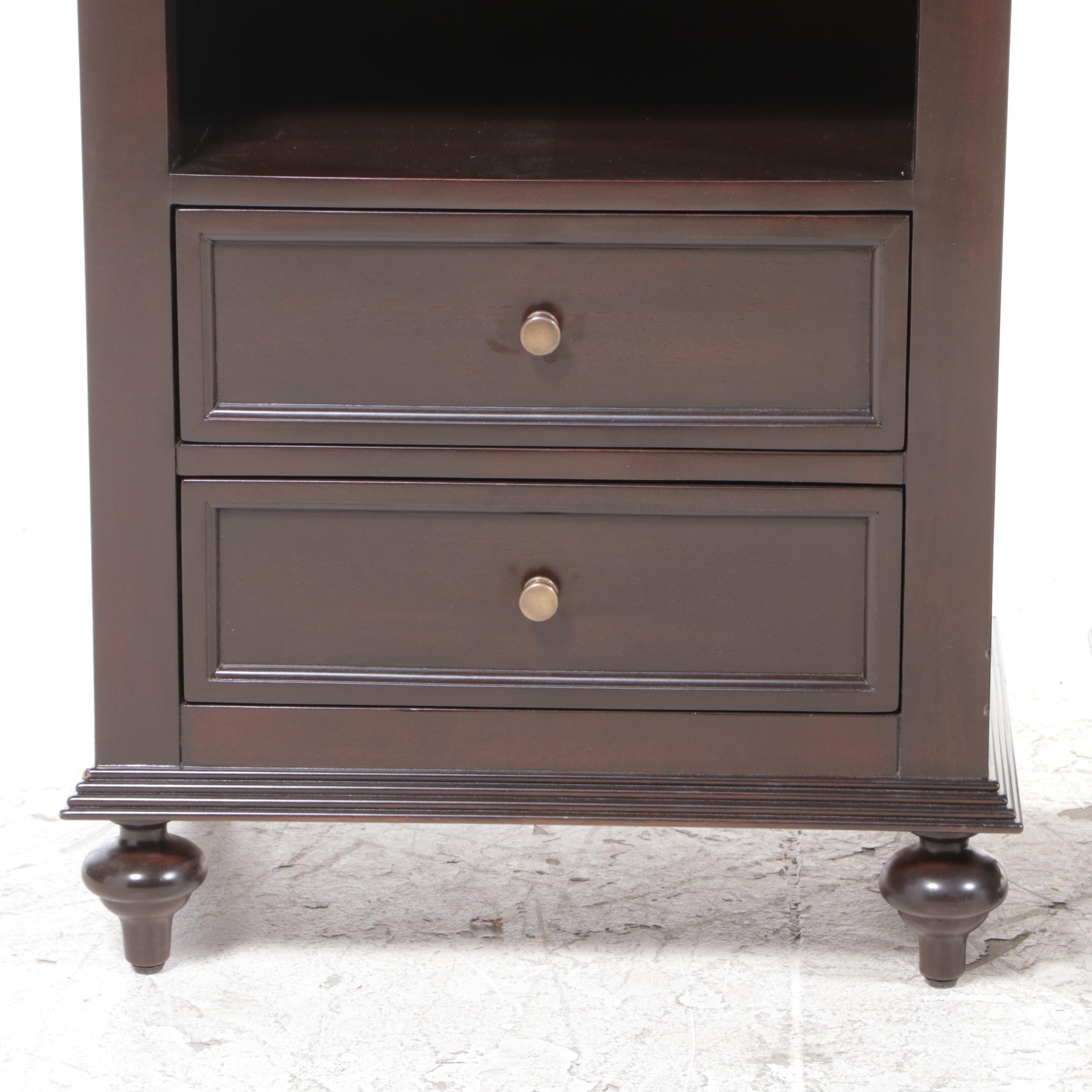 Pair of Signature Hardware "Keller" Mahogany Linen Storage EBTH