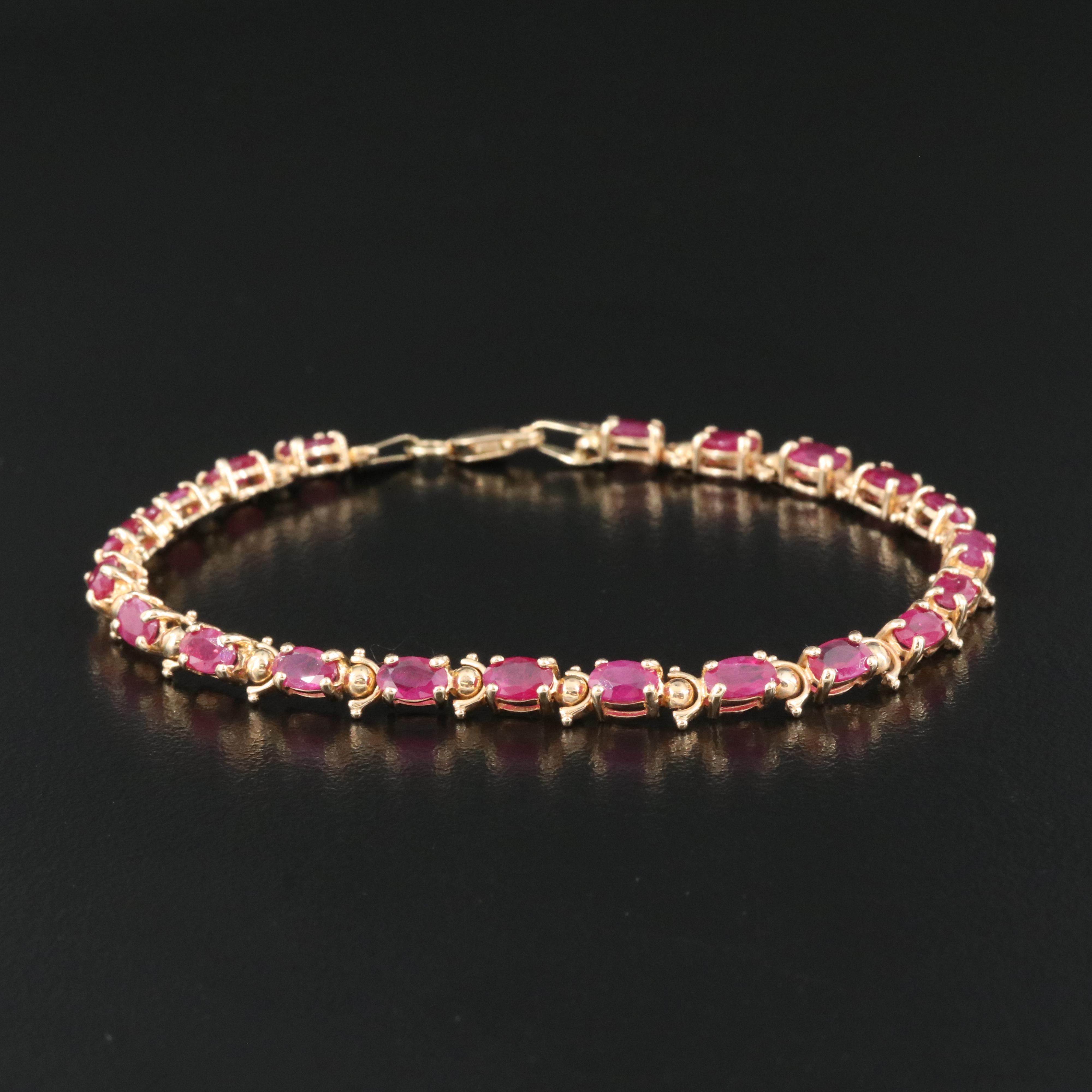 14K Ruby Line Bracelet EBTH