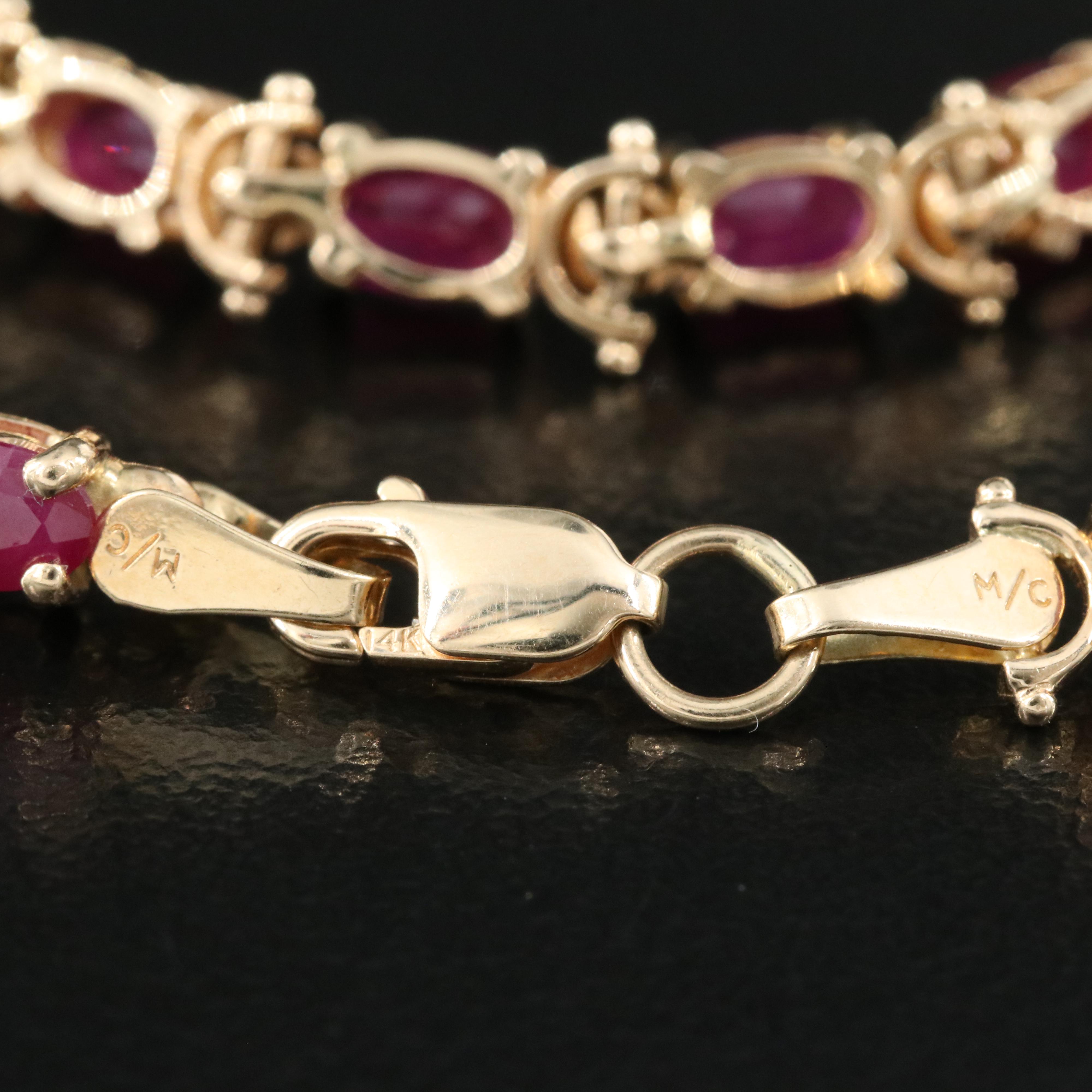 14K Ruby Line Bracelet EBTH