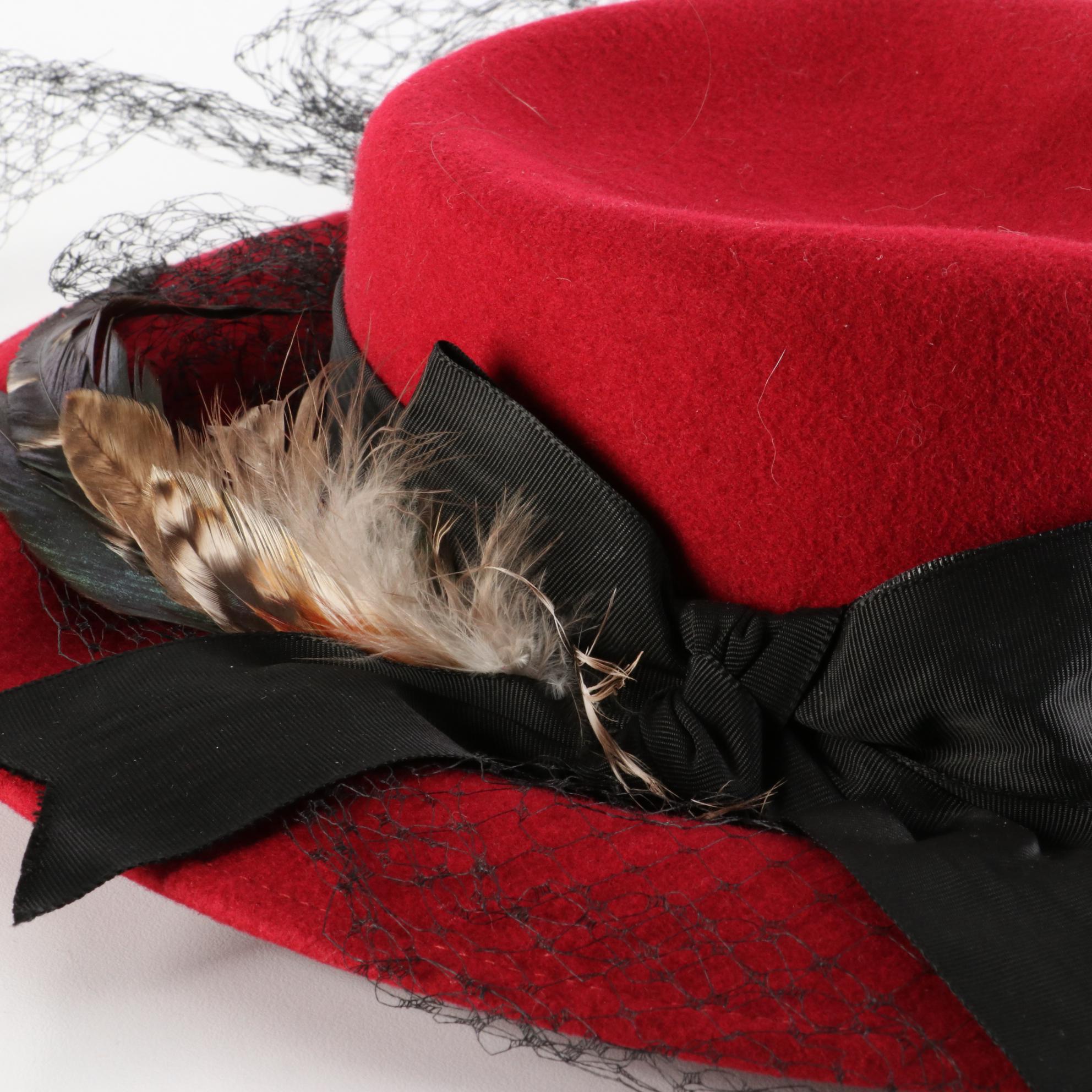 Ruth Alan Designs and Importina Feathered Wool Felt Hats EBTH