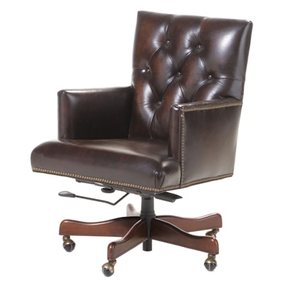 Hooker Furniture Button-Tufted Leather Upholstered Office Chair