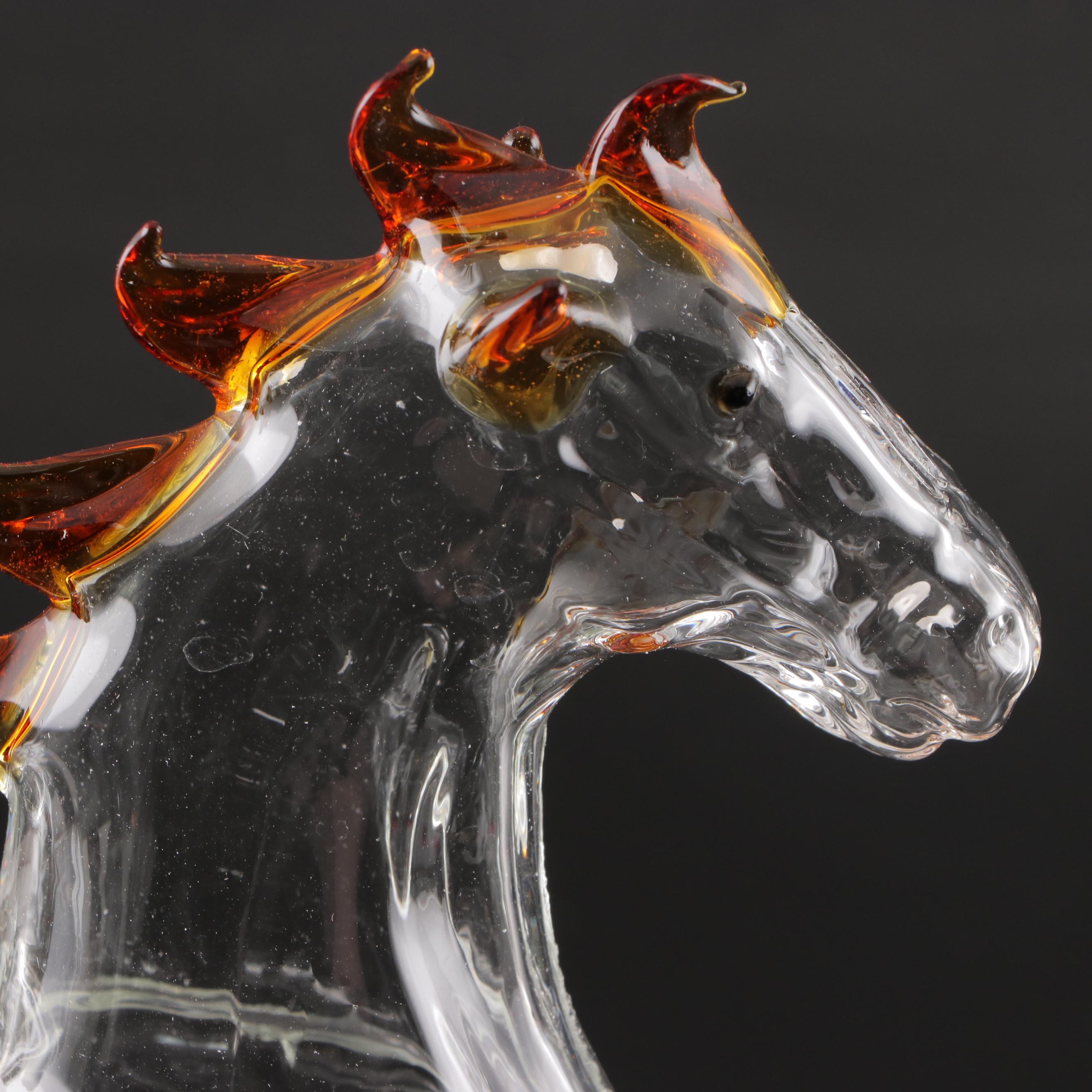 Blown Glass Horse Form Decanter EBTH