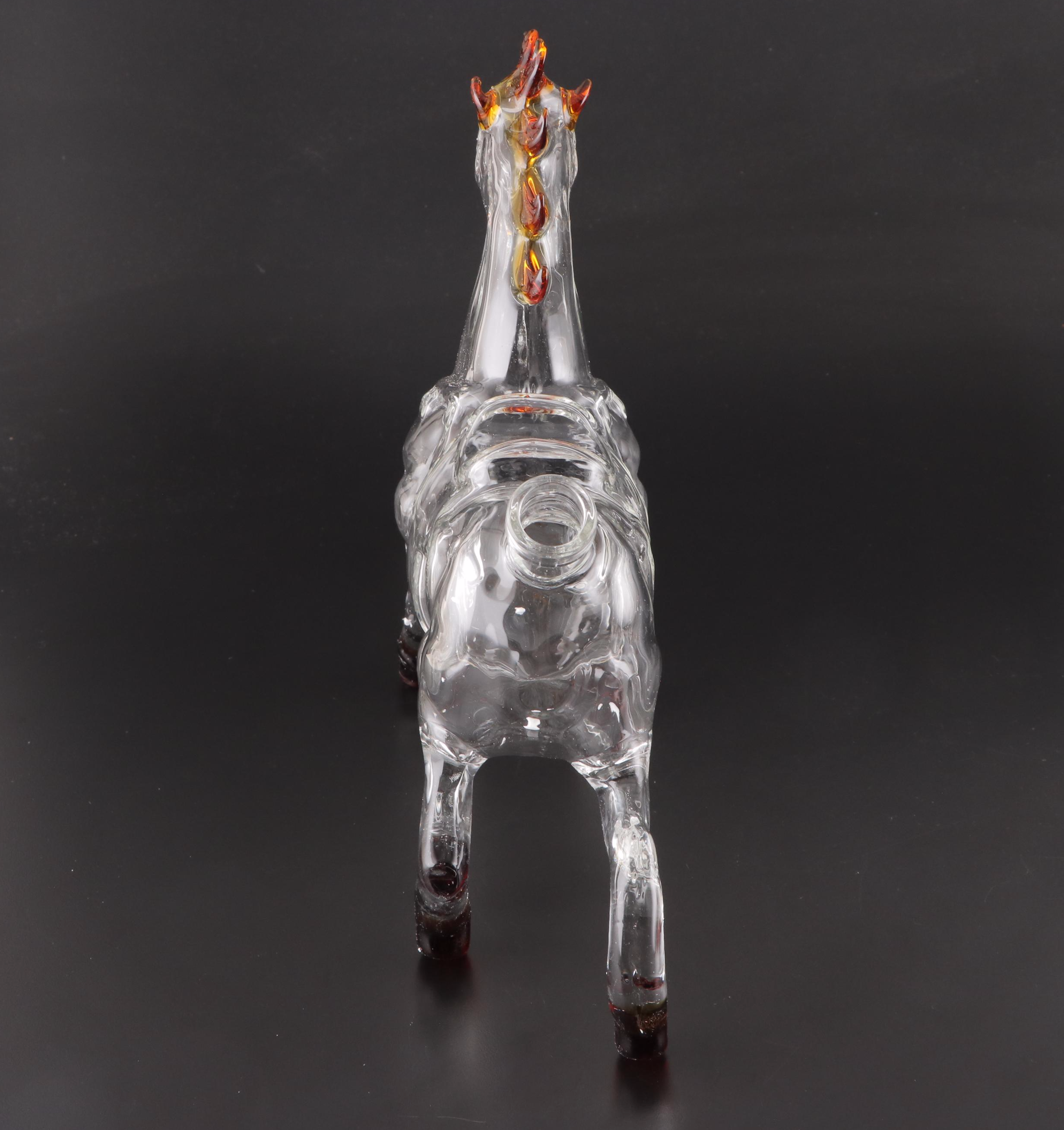 Blown Glass Horse Form Decanter EBTH