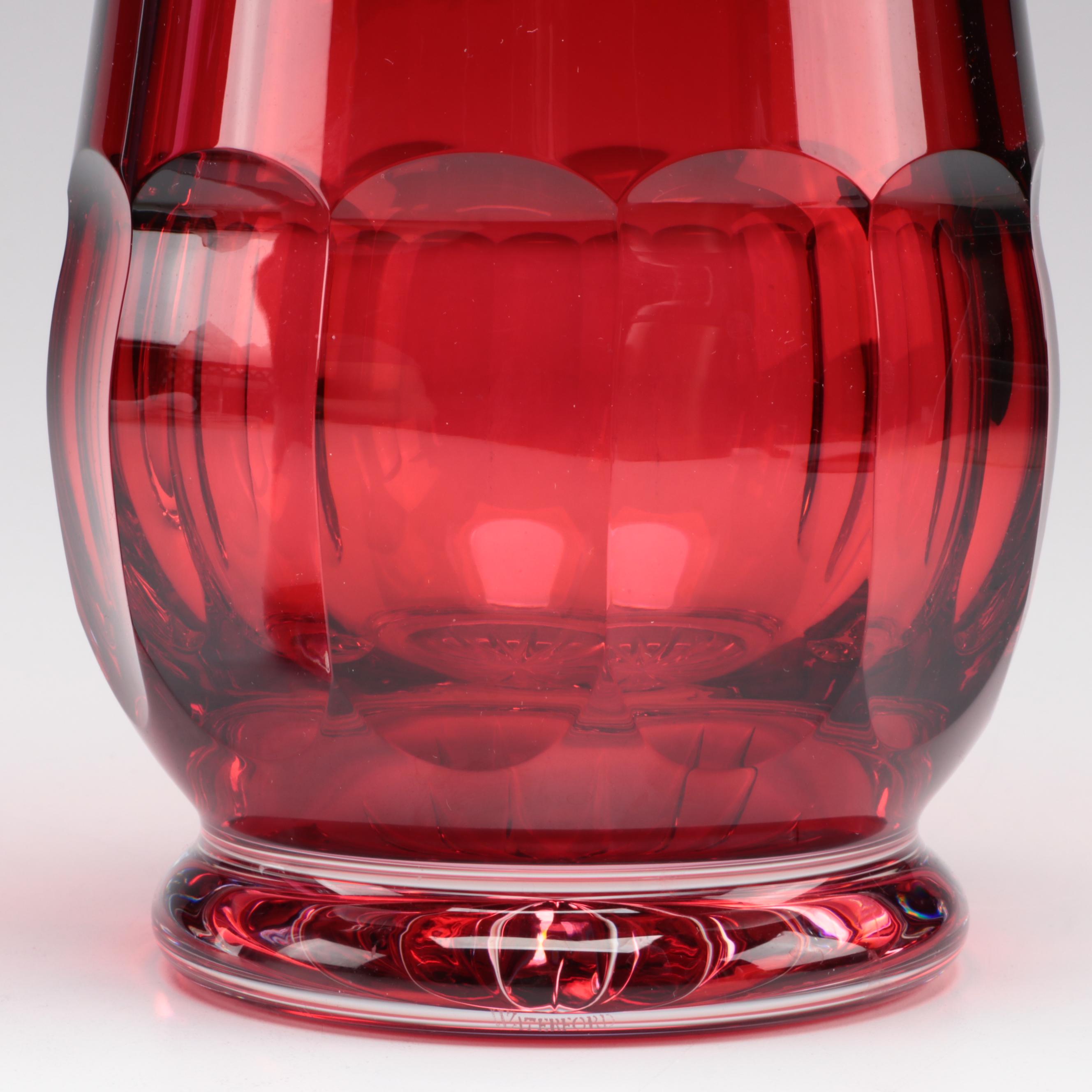 Waterford Crystal "Crimson Collection" Vase with Kosta Boda "Amore" Vase EBTH