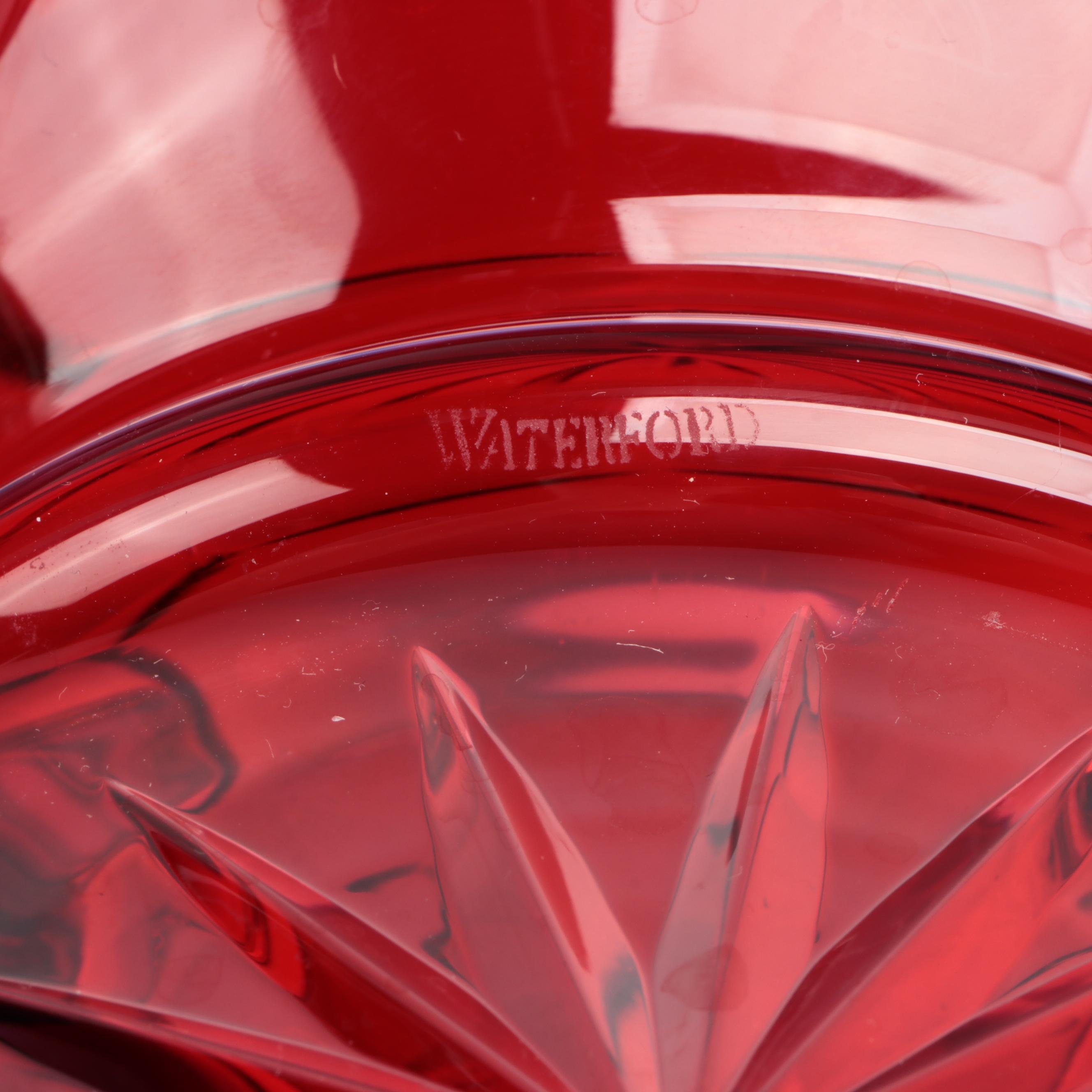 Waterford Crystal "Crimson Collection" Vase with Kosta Boda "Amore