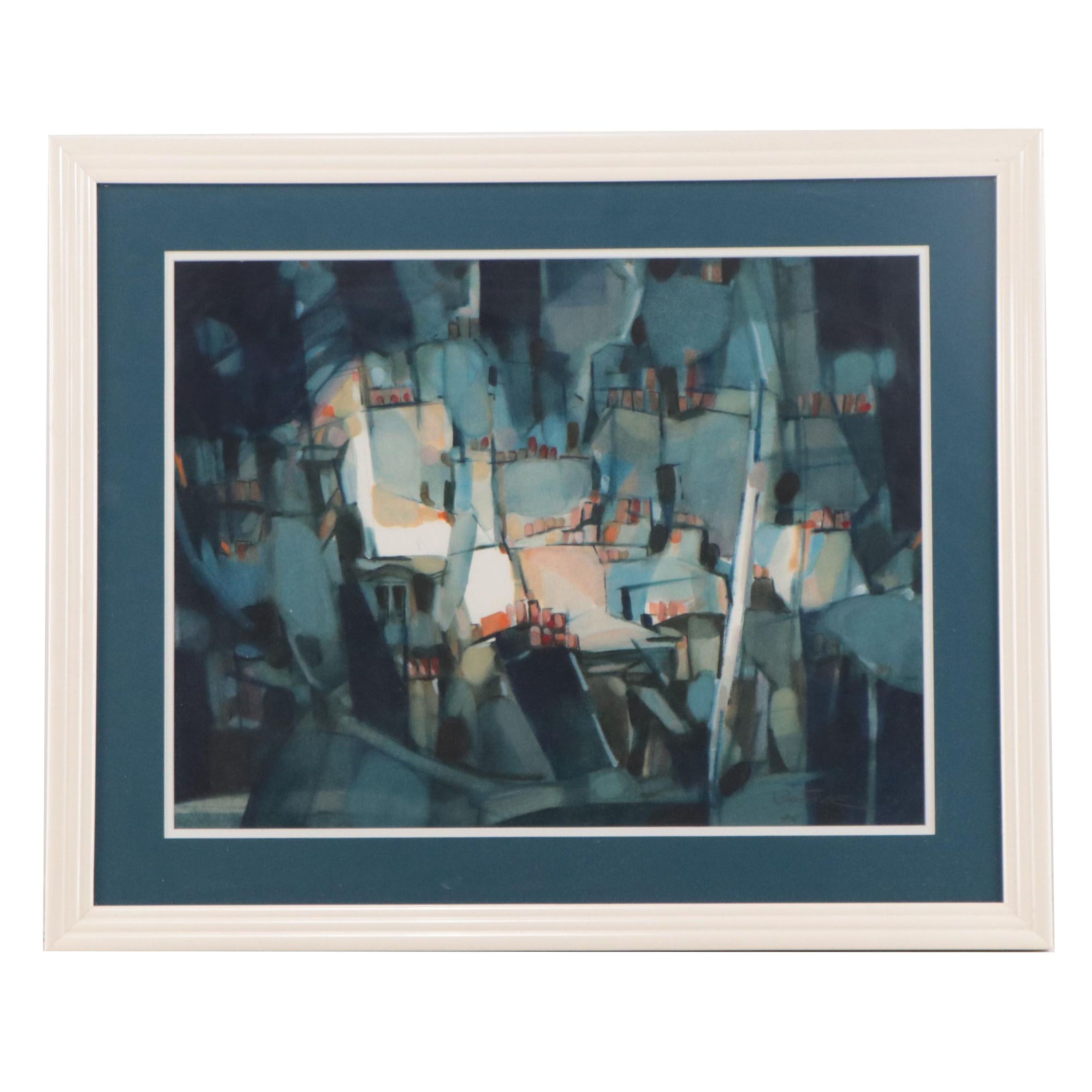 Dalva Duarte Abstract Nonobjective Gouache and Watercolor Painting