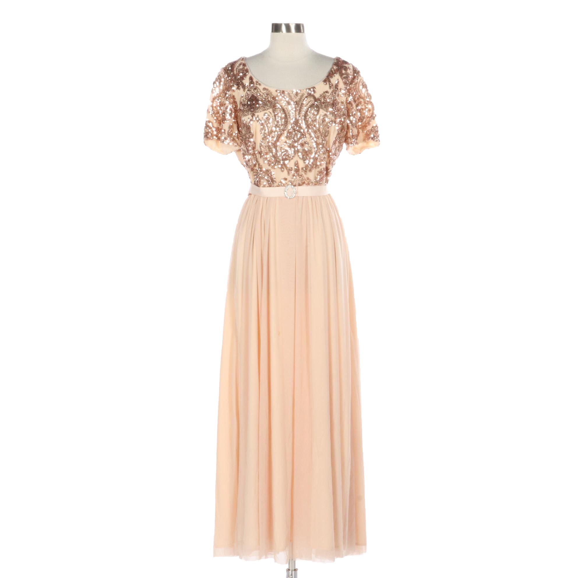 R & M Richards Long Sequin Bodice Occasion Dress EBTH